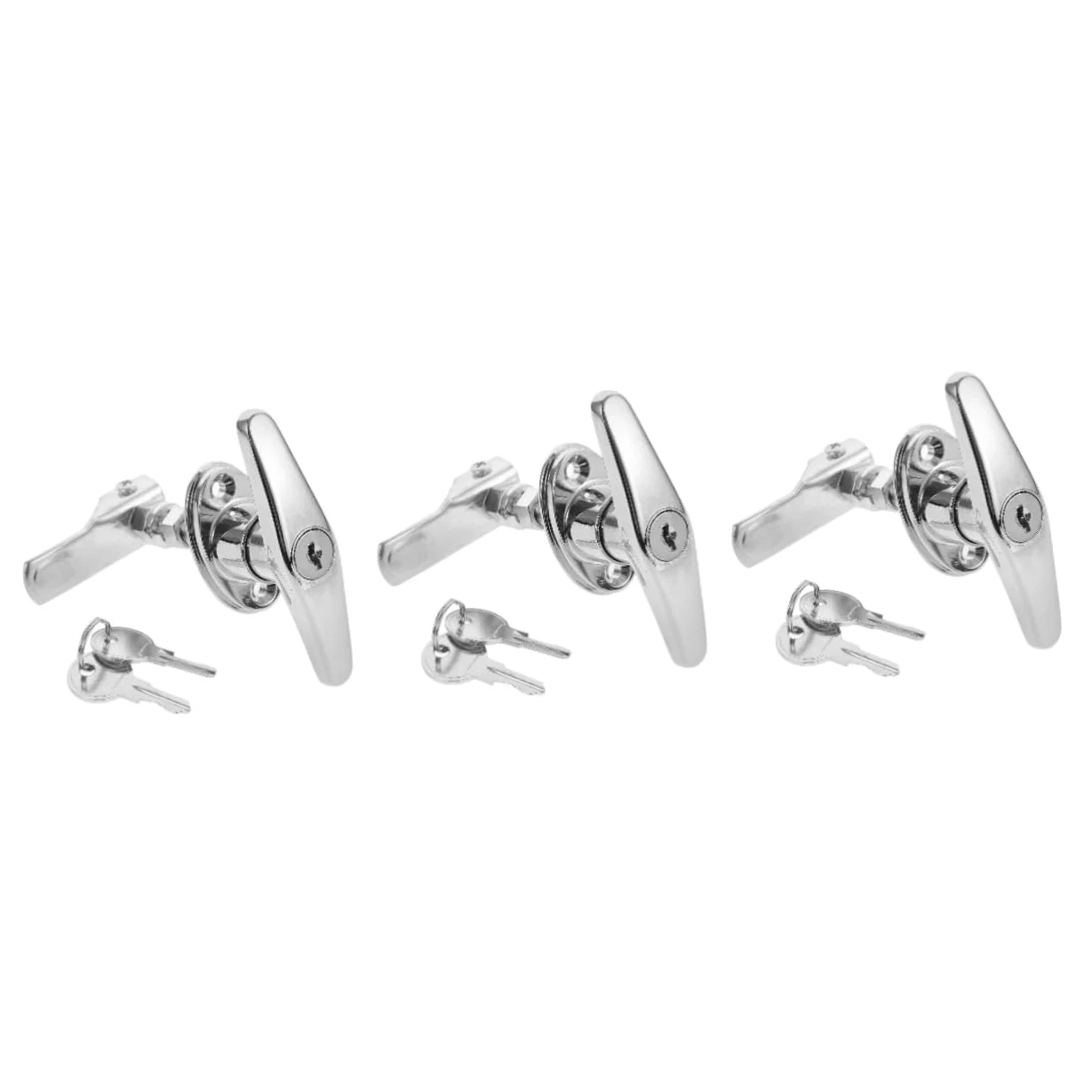 DOITOOL 3 Set Serratura Maniglia Porta Armadio Elettrico Serratura Della Maniglia Della Porta Cassetta Degli Attrezzi Serratura Del Cassetto Chiavistelli Chiave Kit Silver Lega Di Zinco