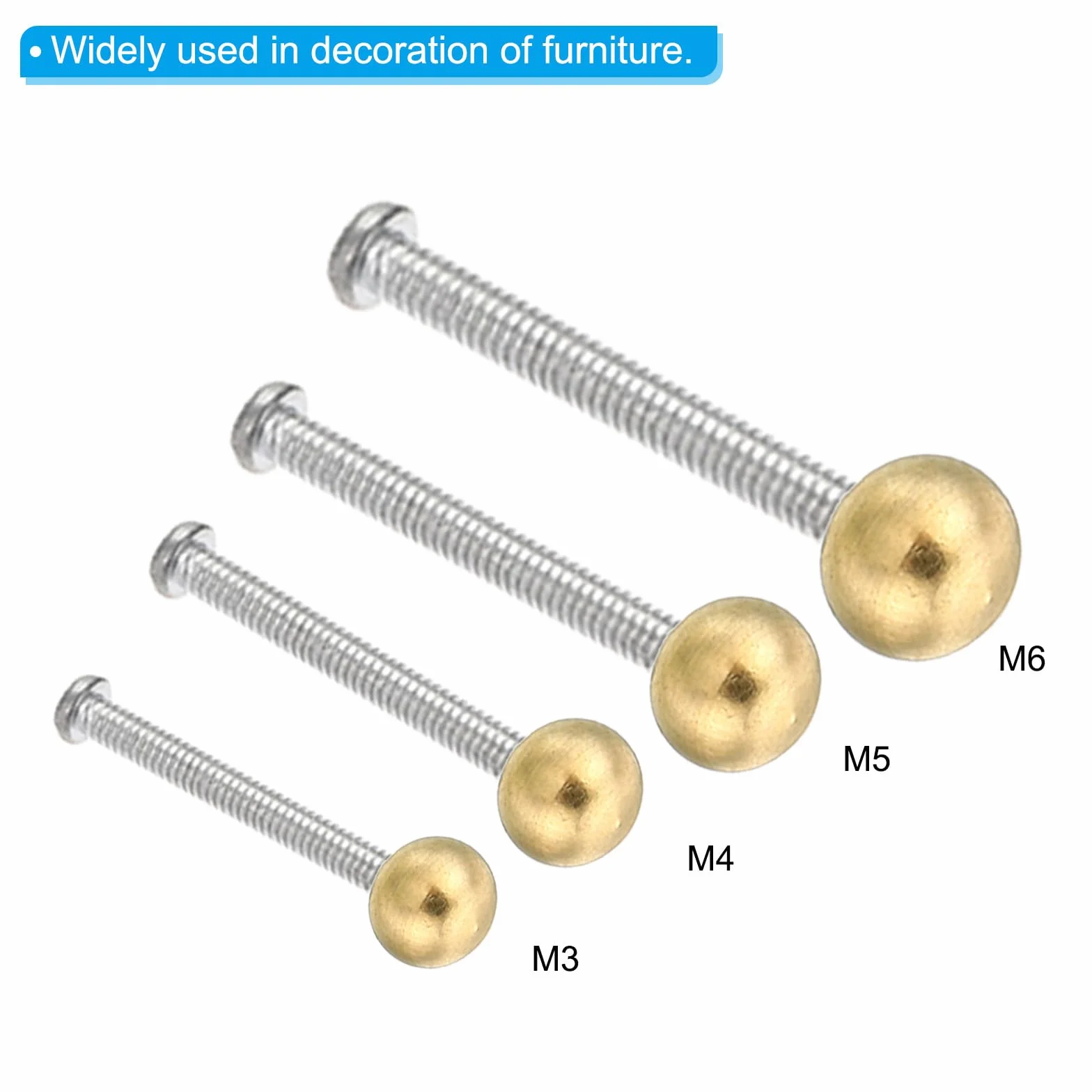 PATIKIL Dado Cieco M3x6mm, 30pz Cappucci Copri-Dado Bulloni in Ottone Dadi a Cappuccio Decorazione per Lampade