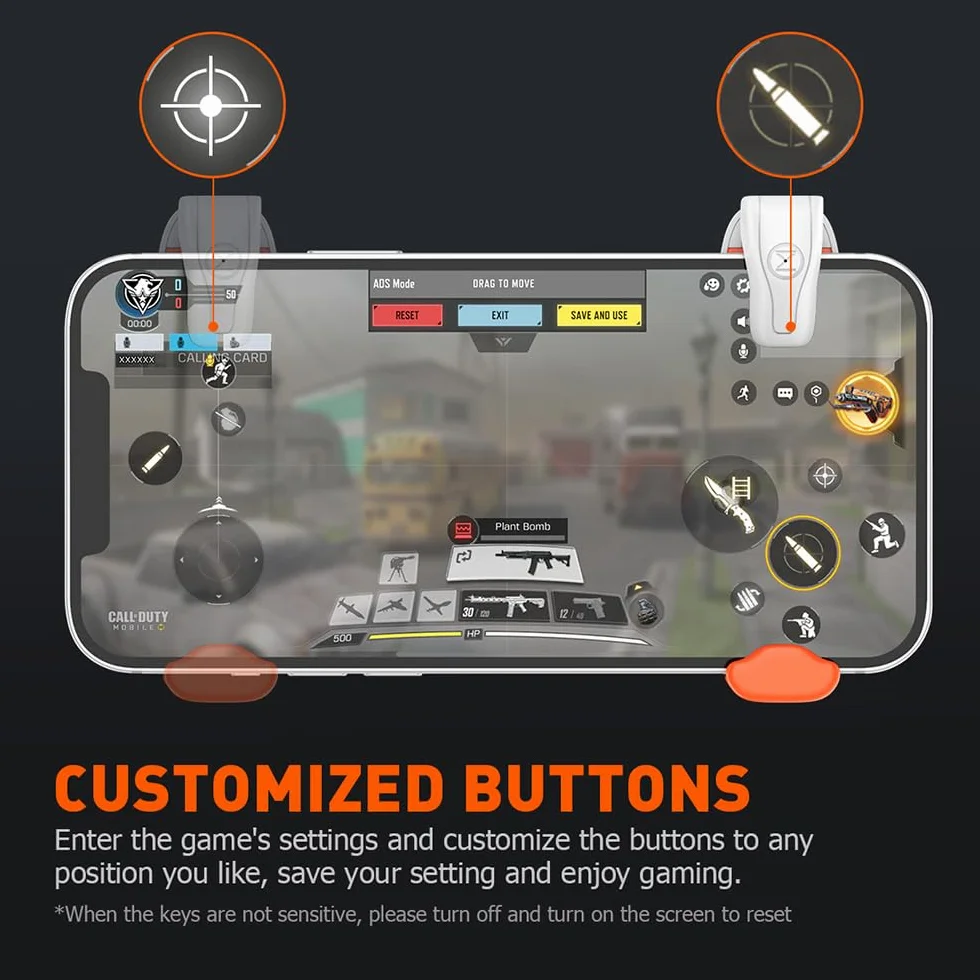 BIGBIG WON Mobile Gaming Trigger Plug and Play per iOS e Android Phone, 4,7-6,5 pollici Game Trigger per PUBG/Fortnite/Call of Duty