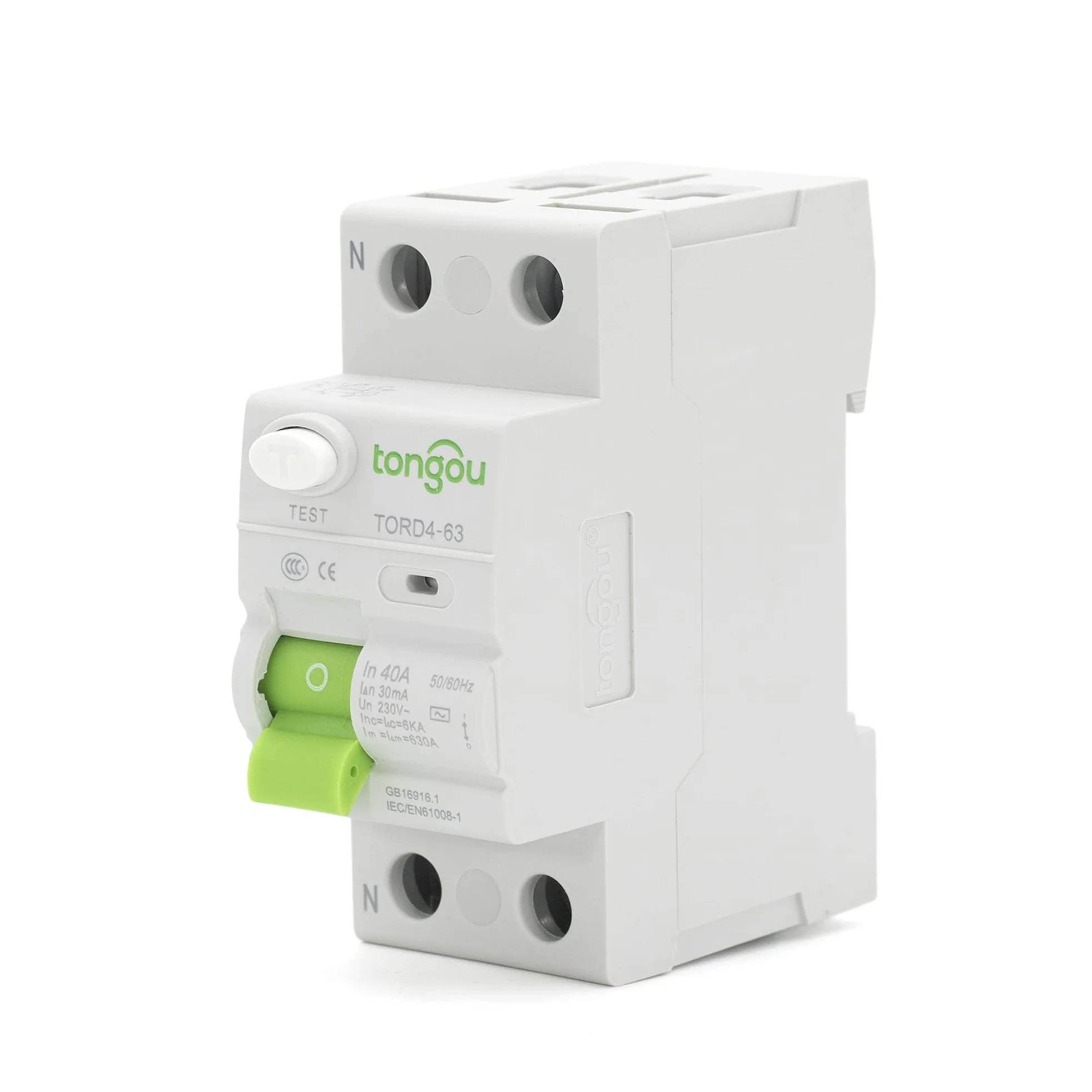 Interruttore Magnetotermico Differenziale Interruttore Differenziale RCCB 2P 16A-63A 230V 6KA, Salvavita Elettromeccanico 10-100mA(2 Pole 300mA,25A)
