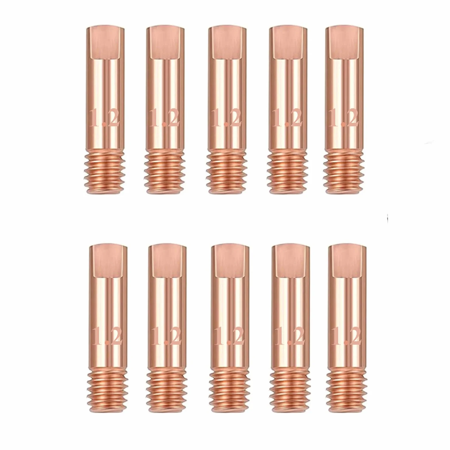 Punta di Contatto in Rame 1.2 mm 10 Pezzi per Torcia MIG/MAG 15AK
