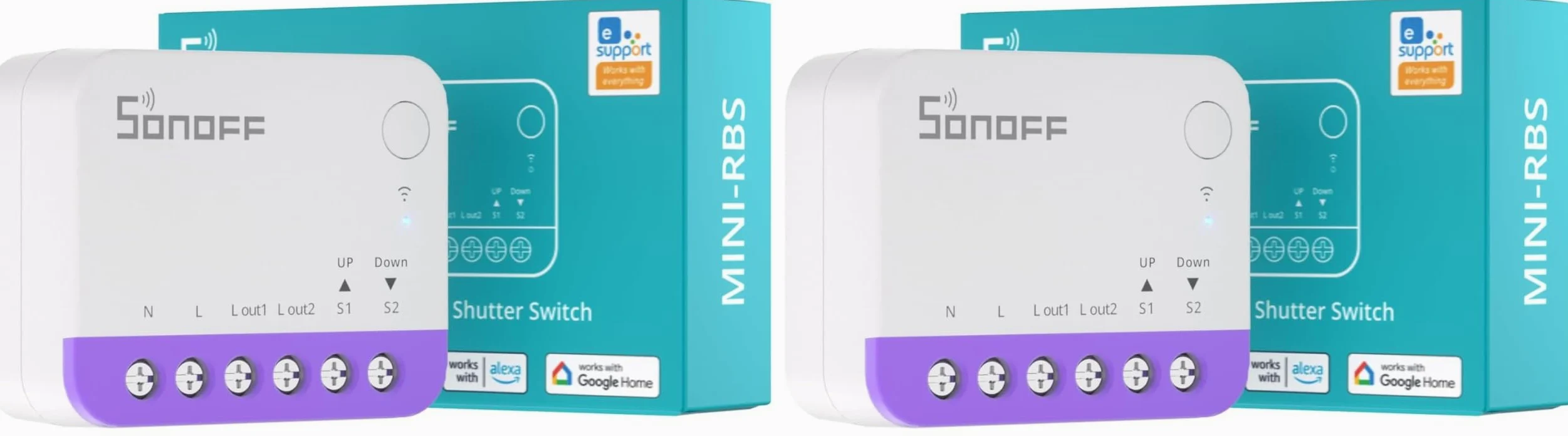 SONOFF Matter Interruttore Tapparelle Intelligente MINI-RBS, Wi-Fi 2,4GHz, Dim. Ridotte, Controllo Percentuale, Compat. Alexa/Google Home/HomeKit/Home Assistant, Filo Neutro Necessario, Conf. 1