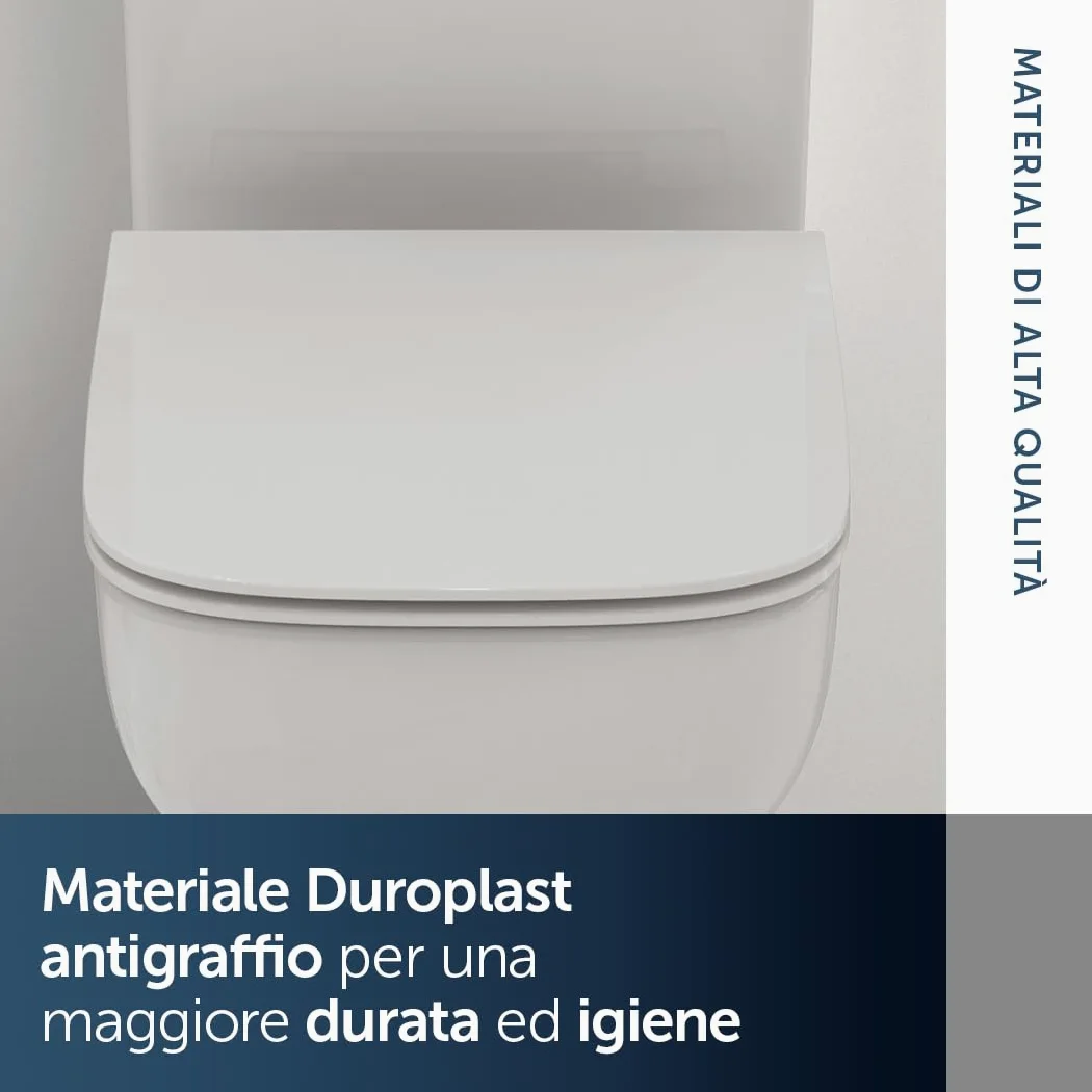 Ideal Standard i.life A sedile per WC, sottile, angolare – Bianco (Alpin)