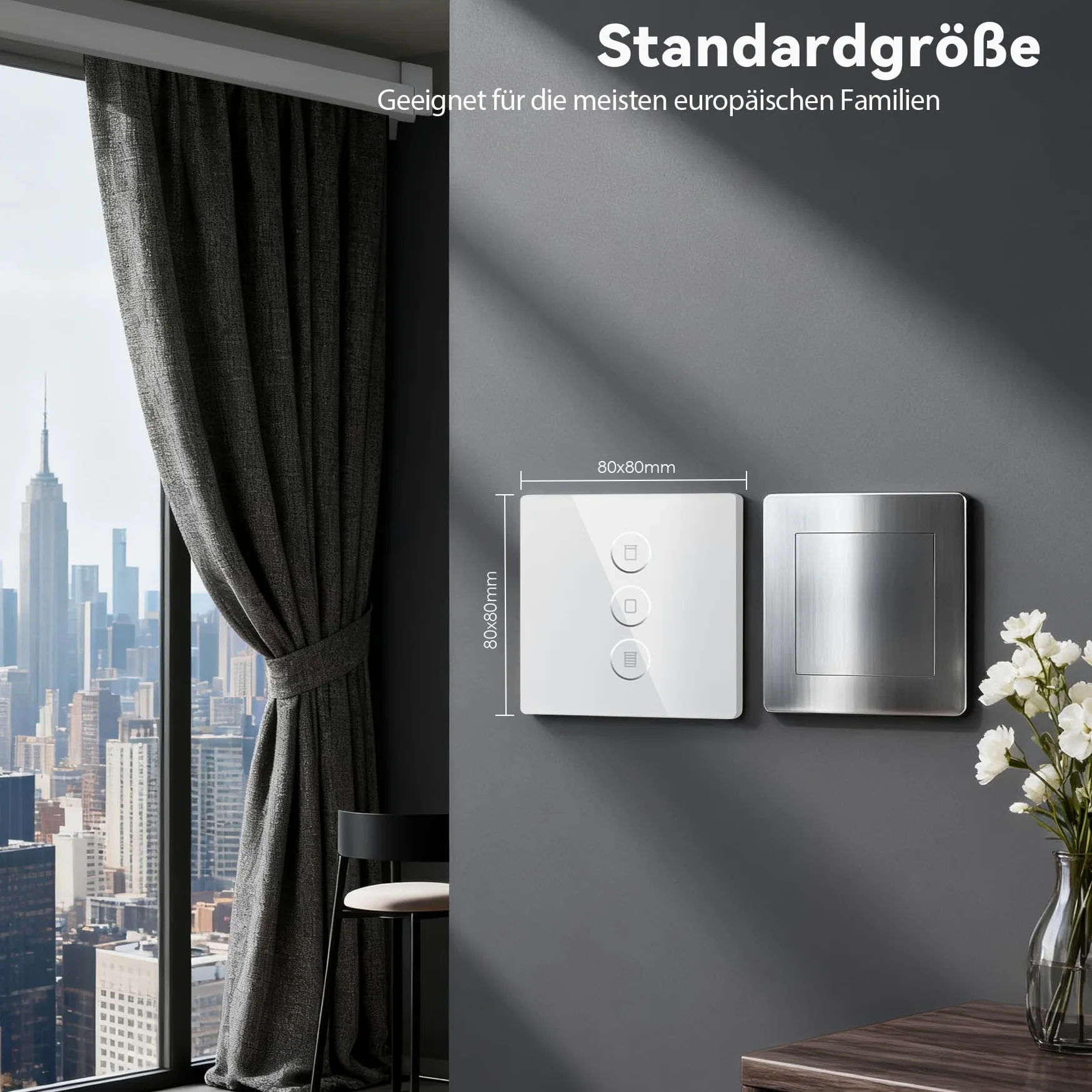 Interruttore per tapparelle WiFi, interruttore per tapparelle da incasso, compatibile con Alexa/Google Home/Smart Life, Wi-Fi per tapparelle necessita di controllo zero