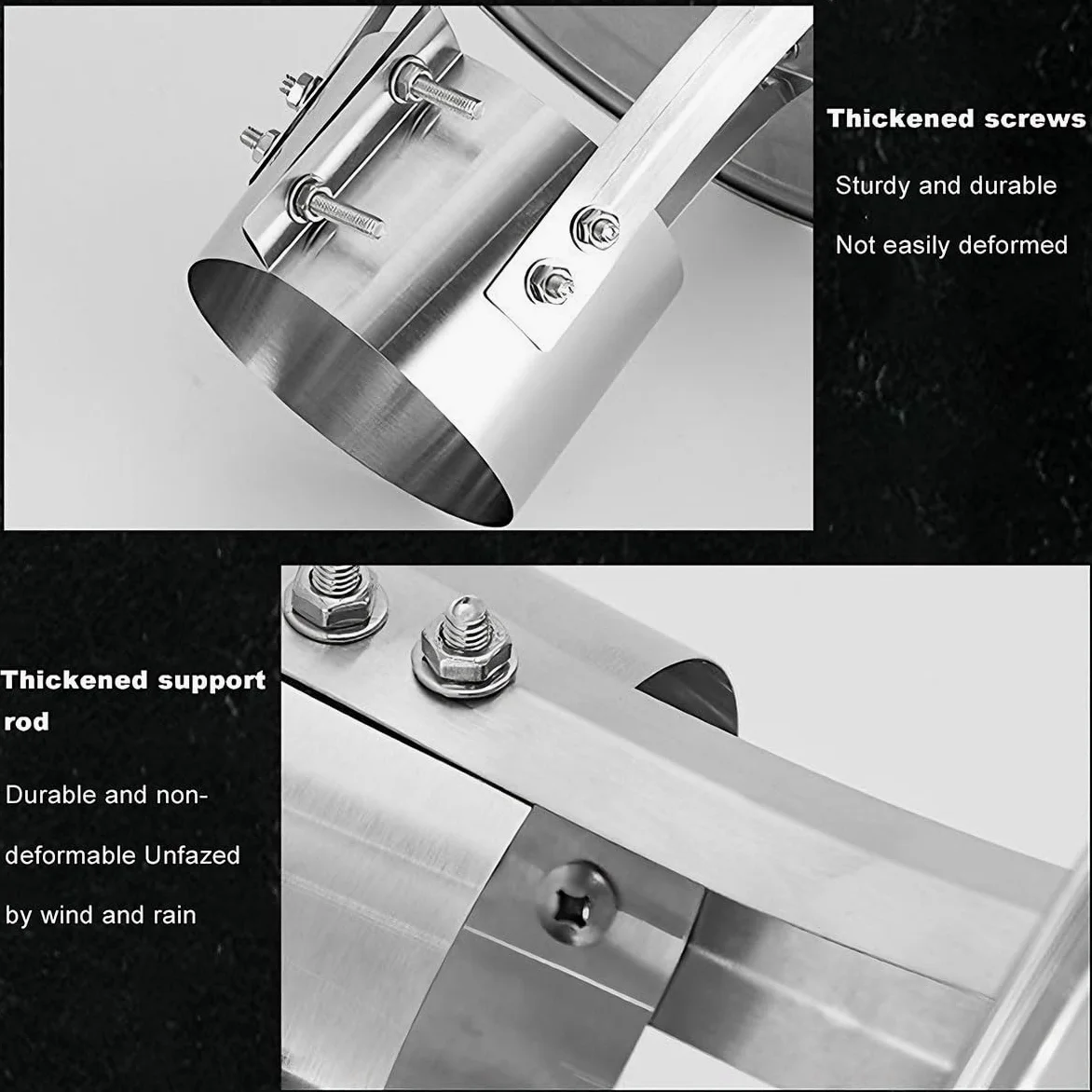 Copertura antipioggia per canna fumaria in acciaio inox 201 4,9 5,1 5,5 5,9 16 cm (13 cm)