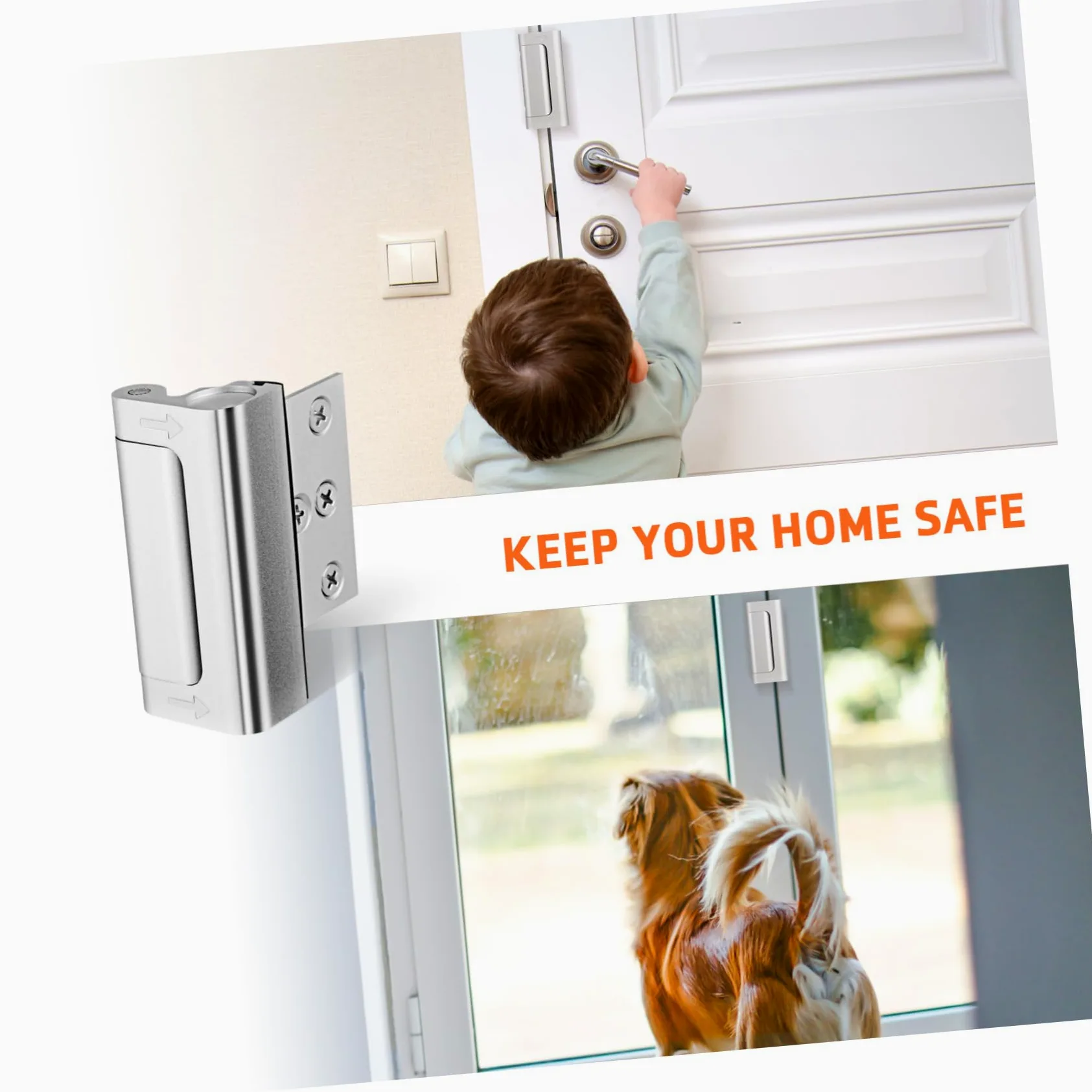 NUOBESTY 4 Set Serratura Sicurezza Per Porte Chiusura E Resistente Facile Installazione E Uso Accessorio Sicurezza E Appartamento 2 Pezzi*4
