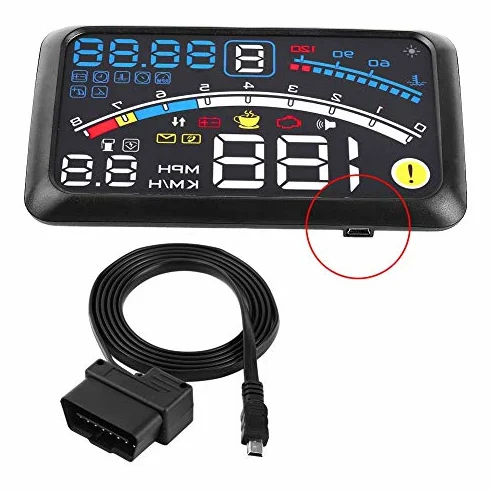 Display ad alta definizione per auto, 5,5 pollici Universale F4 MPH, allarme per eccesso di velocità, tachimetro Display per visore KMH, schermo di proiezione per parabrezza 12V