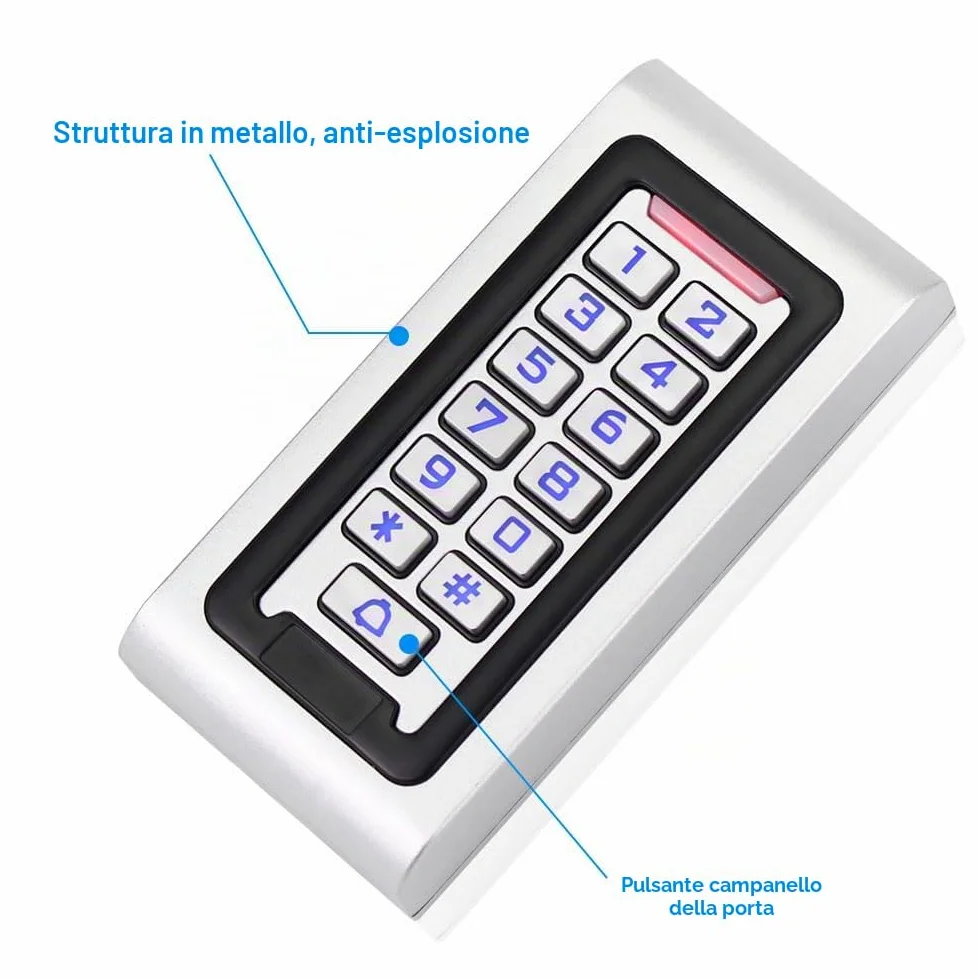 IP68 Kit del Sistema di Controllo di Accesso Della Porta Impermeabile Tastiera RFID Metallo 125KHz WG26 + Serratura Magnetica Elettrica 180KG + Schede Chiave 10PCS