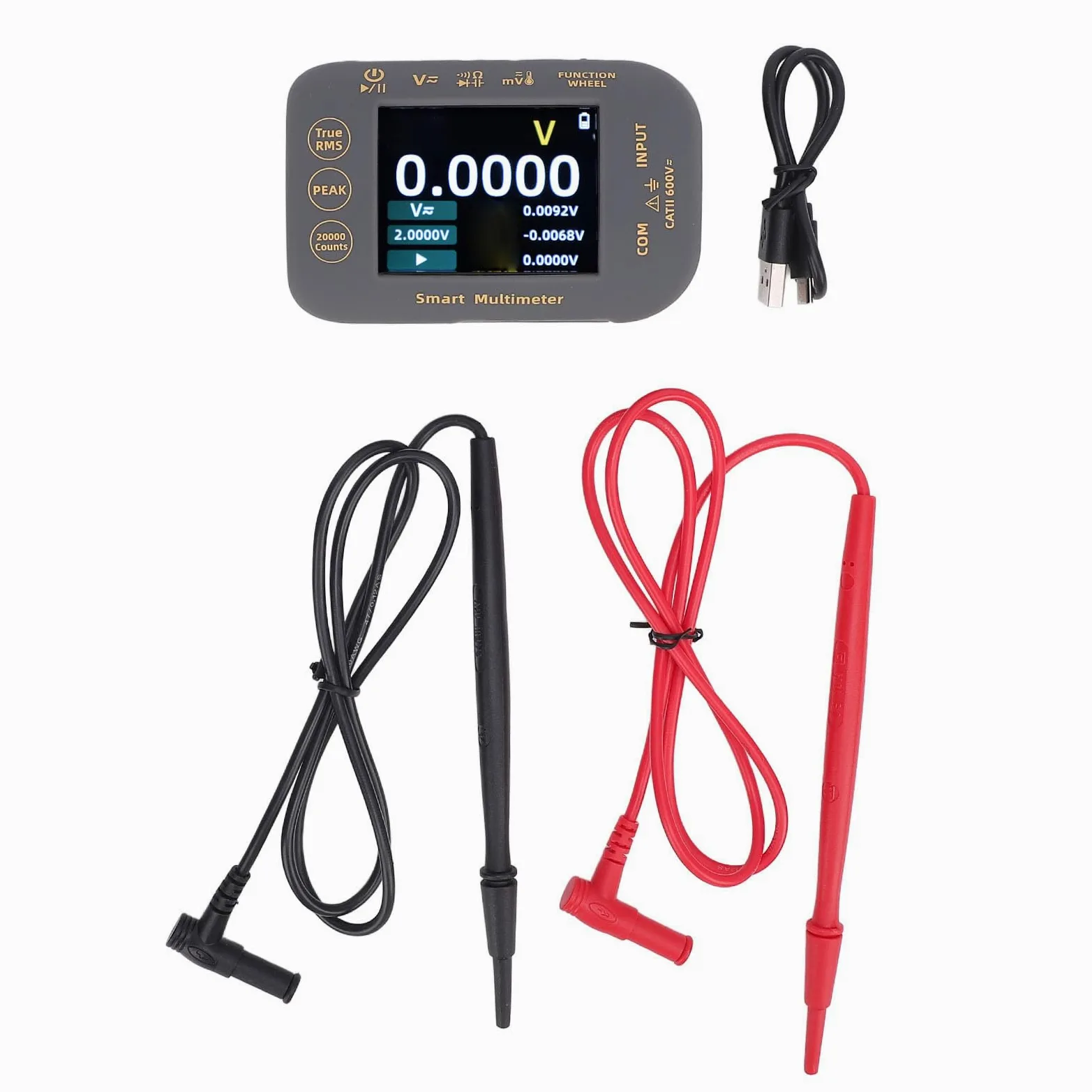 Sorandy Multimetro Digitale Fotovoltaico, Multimetro Vero RMS da 20.000 Conti, Tester Fotovoltaico Ricaricabile con LCD a Colori da 2,8", Ideale per Pannelli Solari e Sistemi Elettrici