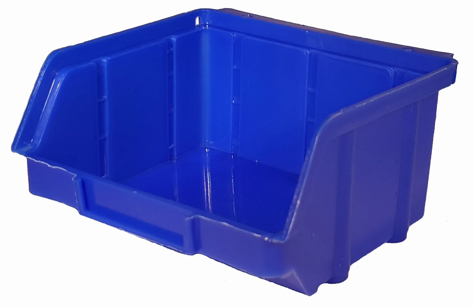 Scatole impilabili blu PP 60 pezzi 102x96x52 mm con gancio appendi
