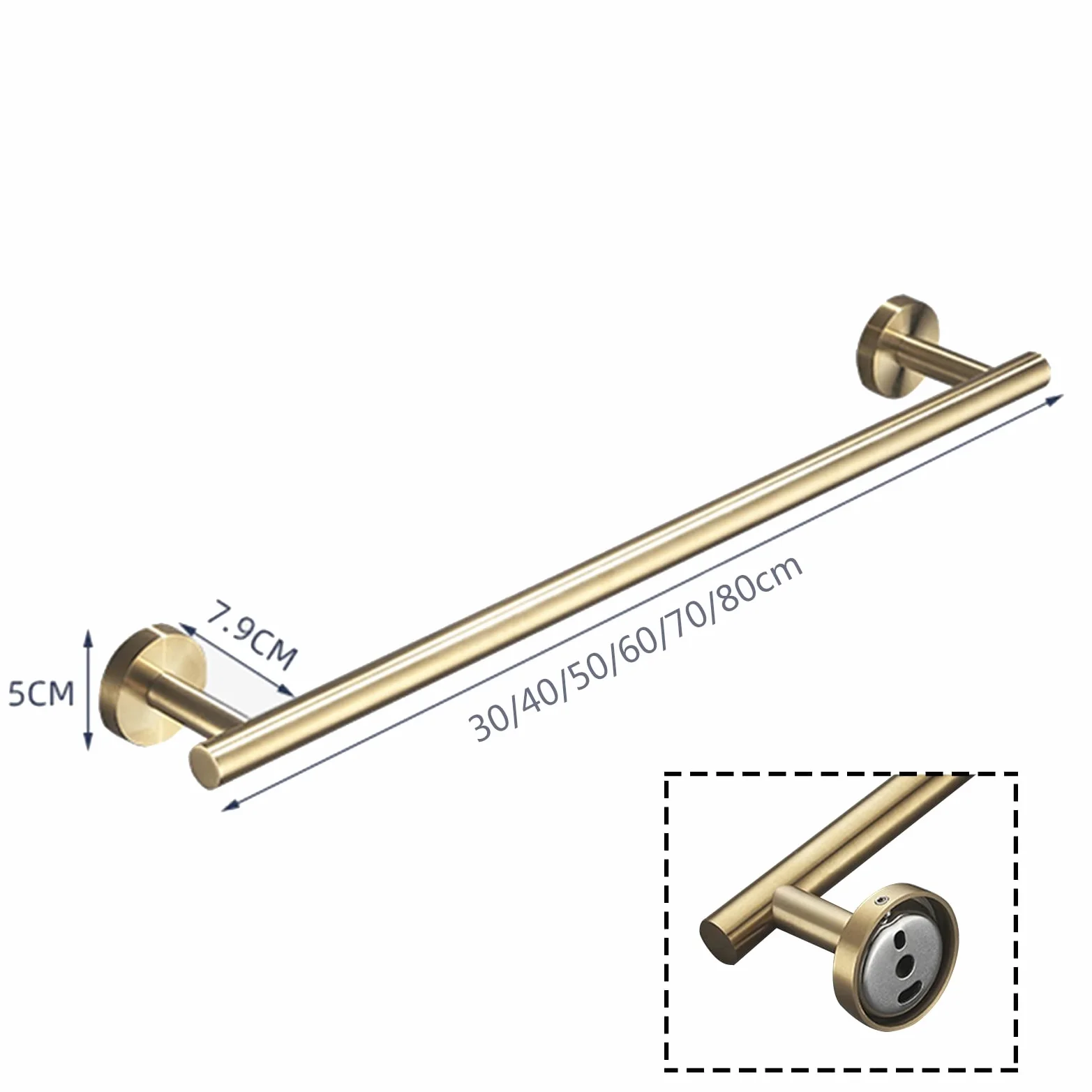 Portasciugamani in acciaio inox SUS304, 30 cm, per bagno e cucina, finitura spazzolata, 60 cm, design moderno salvaspazio ed elegante