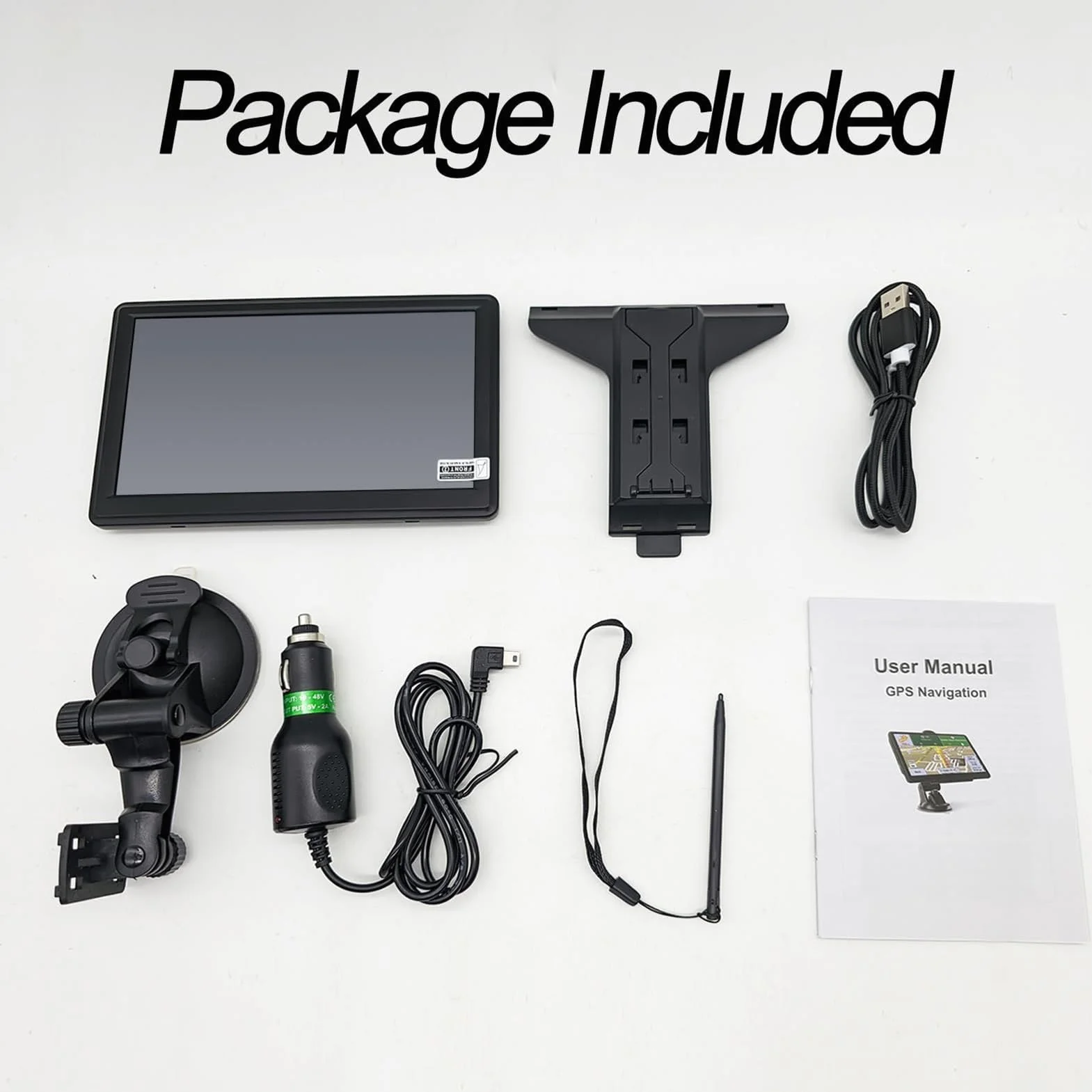 Navigatore satellitare da 7 pollici per auto, navigatore GPS H;D con mappe del Regno Unito e Europa, assistenza per la guida della corsia, aggiornamenti gratuiti, supporto navigazione postale ricerca