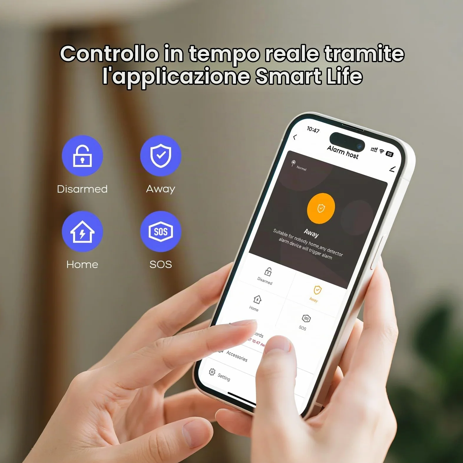 Sistema di Allarme GSM/WiFi con Sirena di Allarme da 120 dB, Telecomando Intelligente, display LCD, Annuncio vocale, Sicurezza per casa, ufficio