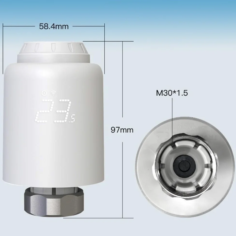 FACAIIO Valvola termostatica per termosifone, WiFi, regolatore di temperatura per Smart Home, per TUYA Smart App, 6 adattatori inclusi