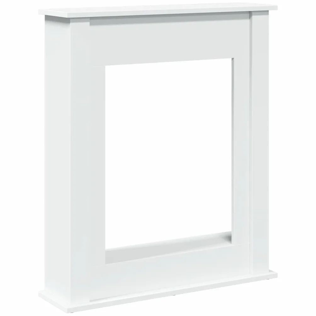 Cornici per camino, bianco, 75 x 20 x 87,5 cm, in legno per soggiorno