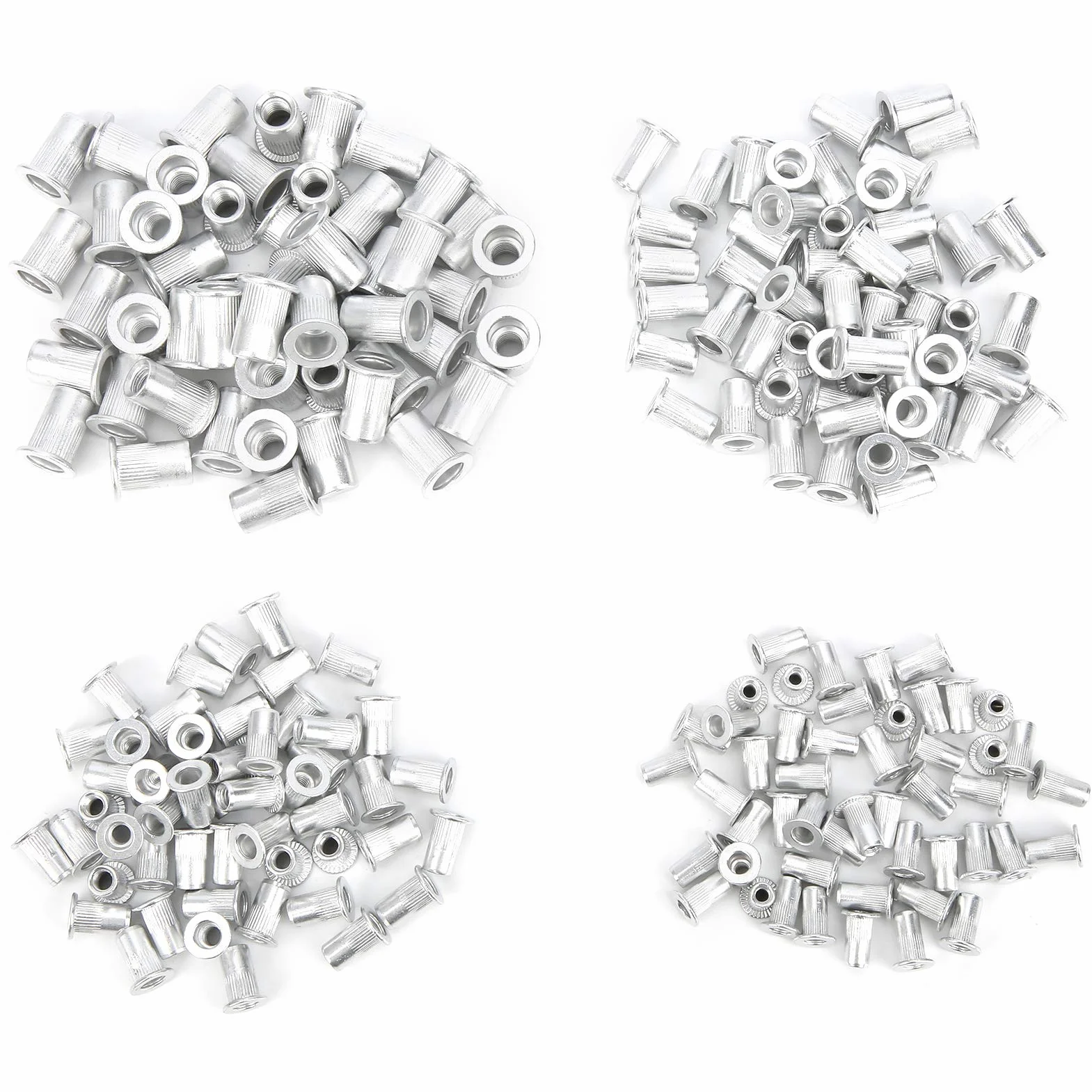 Kit Assortimento Inserti Filettati in Alluminio Nutsert M3 M4 M5 M6, Dadi per Rivetti 200 Pezzi