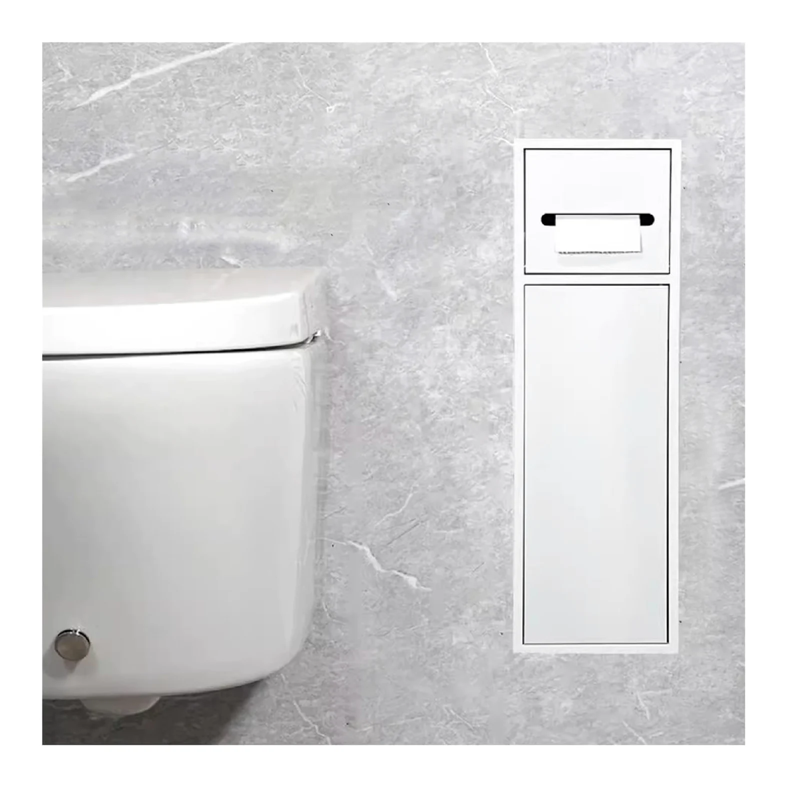 XYNSNDB Portarotolo portarotolo in Acciaio Inox da Incasso per Bagno - Mensola a Muro per scopino