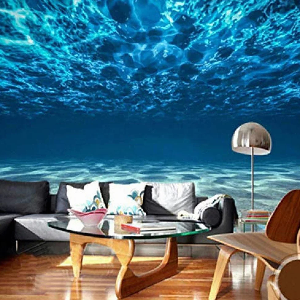 Carta Da Parati Fotografica 3D Paesaggio Di Mare Profondo Grande Murale Decorazione Della Parete Soggiorno Carta Da Parati Fotomurali Moderna Cucina Colla Camera Da Letto-350cm×256cm