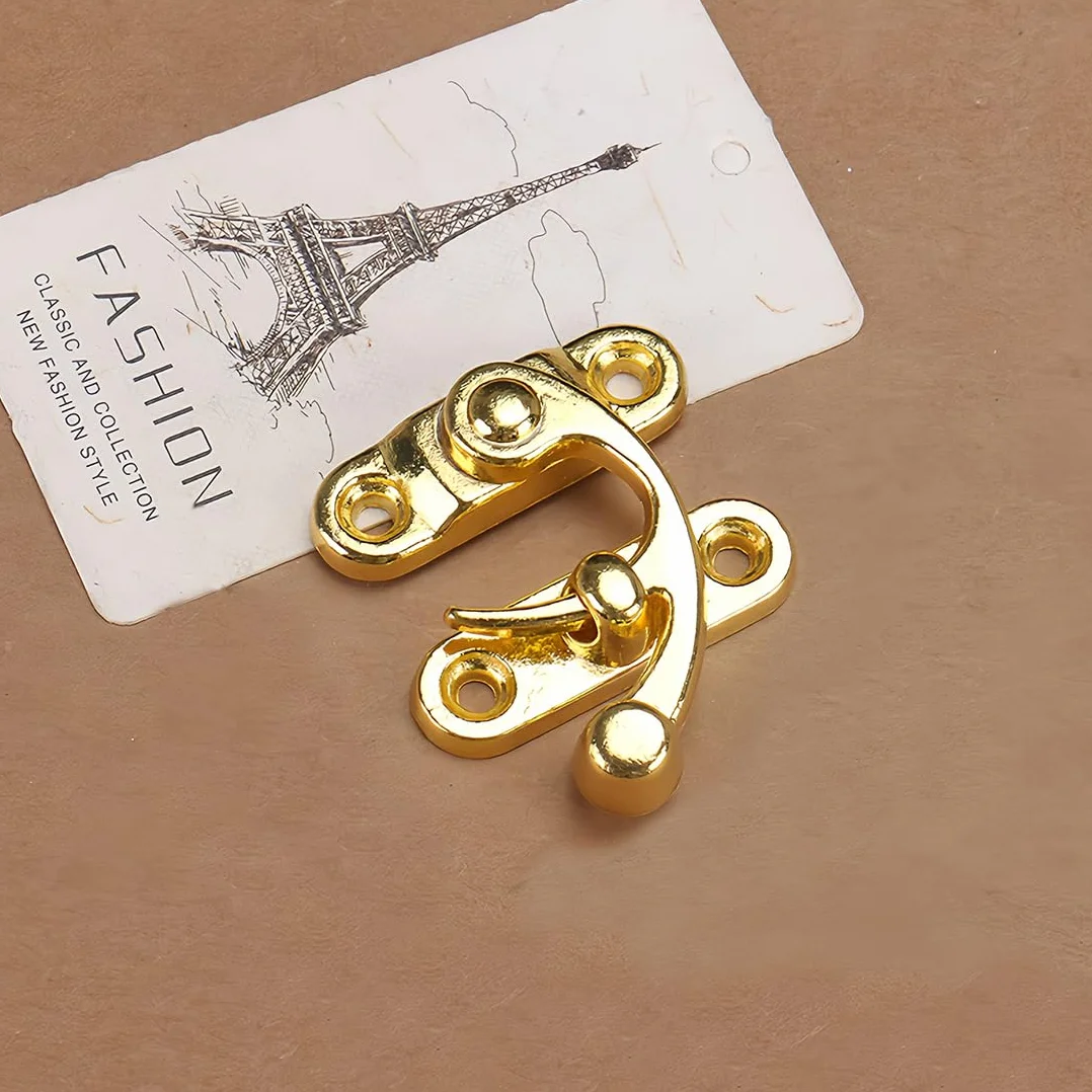 Antico Hasp Gancio 8 Pezzi Bronzo Legno Scatola Portagioie