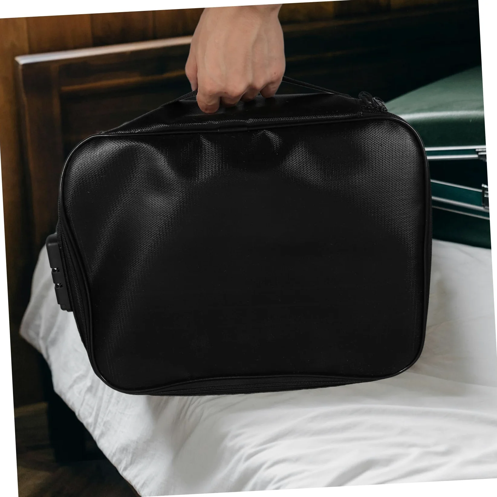 Borsa Documenti Ignifuga Nera in Fibra di Vetro Multi-strato | Blocco Password Sicuro, Ampia Capienza, Uso Quotidiano e Viaggio, Design Elegante e Resistente
