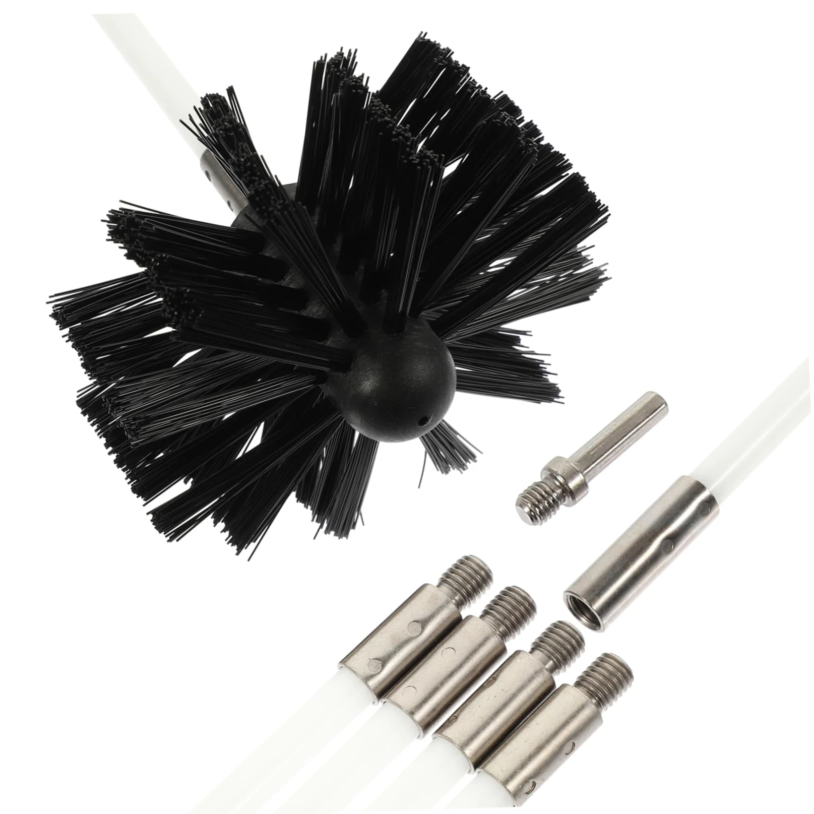 Spazzola per Pulizia Stufa in Nylon Nero Filo in Ferro Zincato, Leggera di Facile Installazione, per Tubi Cucina e Ventilazione