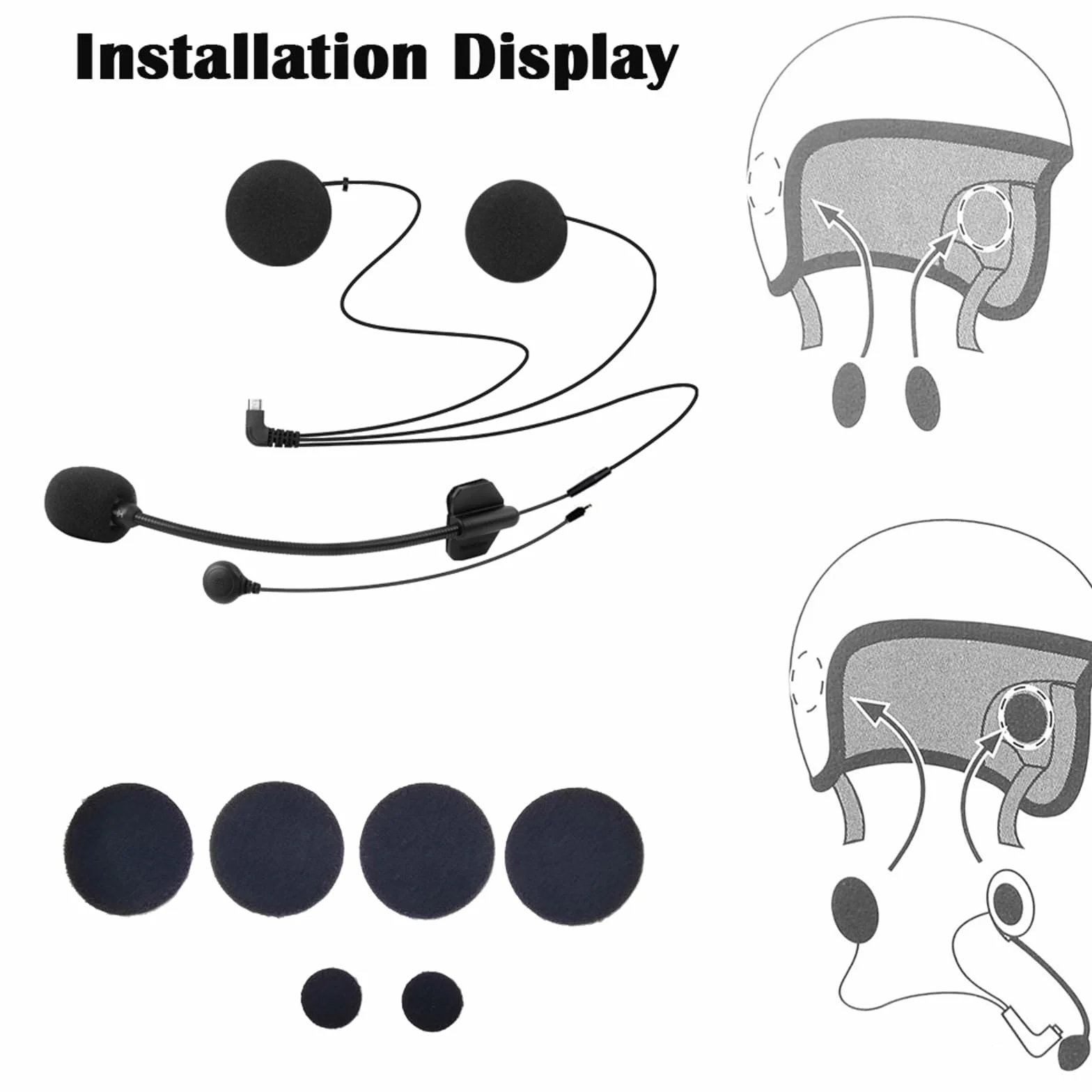 FreedConn Microfono Cuffie Altoparlante Accessorio per casco moto Interfono Bluetooth intercom per TCOM-VB TCOM-SC e TMAX