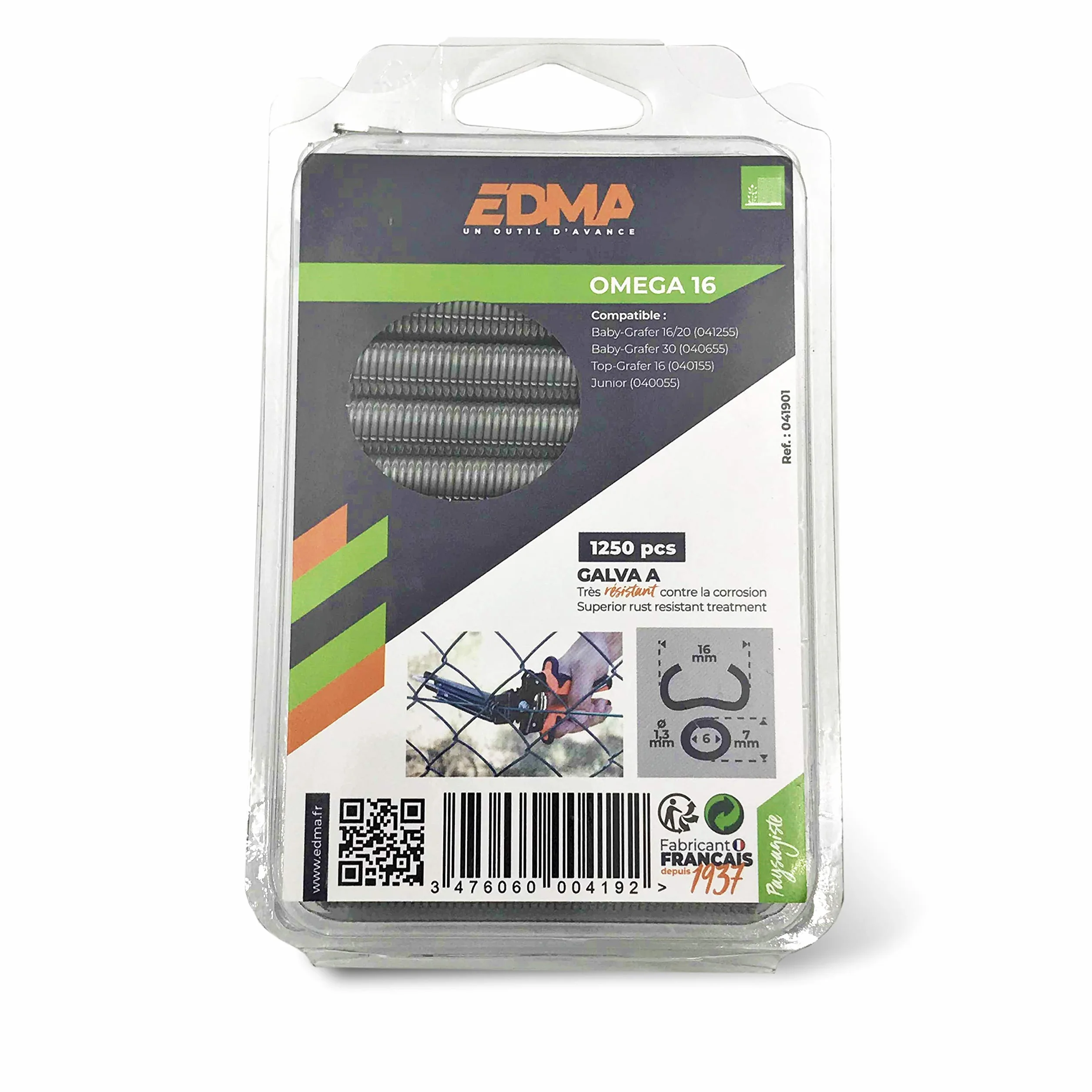 Edma 1215I7X0BH9 Hog Anello Omega 16 (1250) Acciaio Zincato