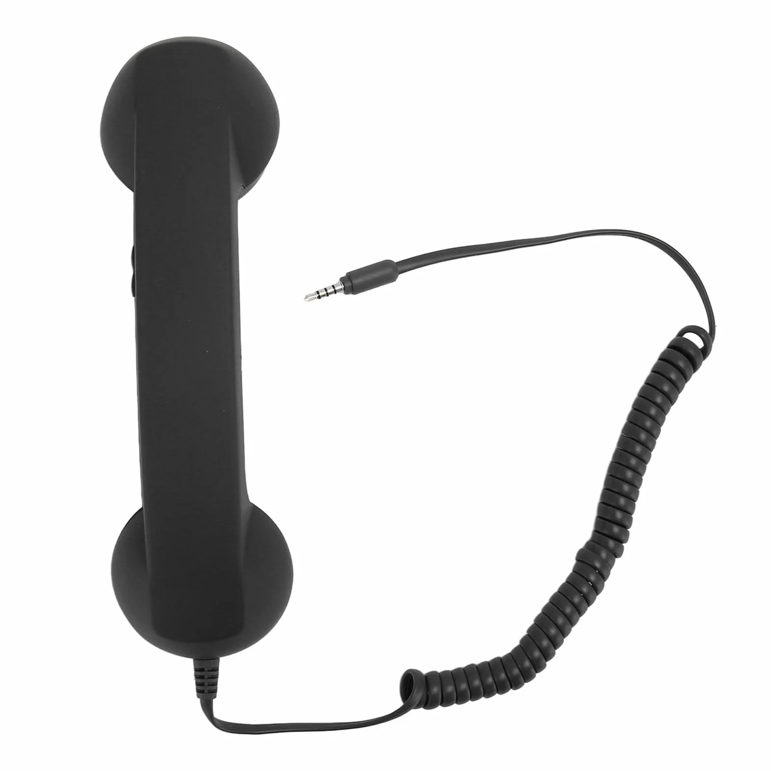 VBESTLIFE Ricevitore Telefonico Vintage, Microfono Ricevitore Cellulare retrò per Tutti gli Smartphone e Computer con Jack da 3,5 Mm (BLACK)