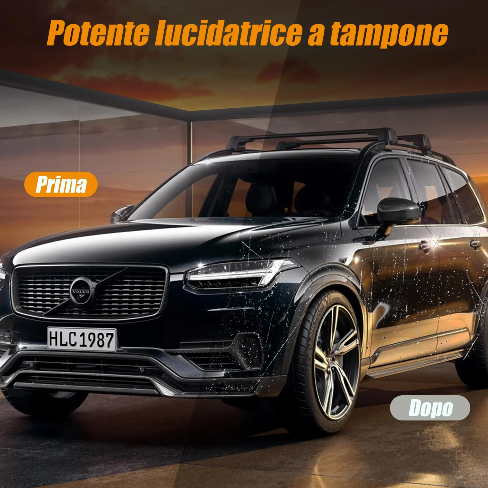 HYCHIKA Lucidatrice Auto 1580W, Controllo Variabile 6 Velocità, Motore Rame Puro, 180 mm