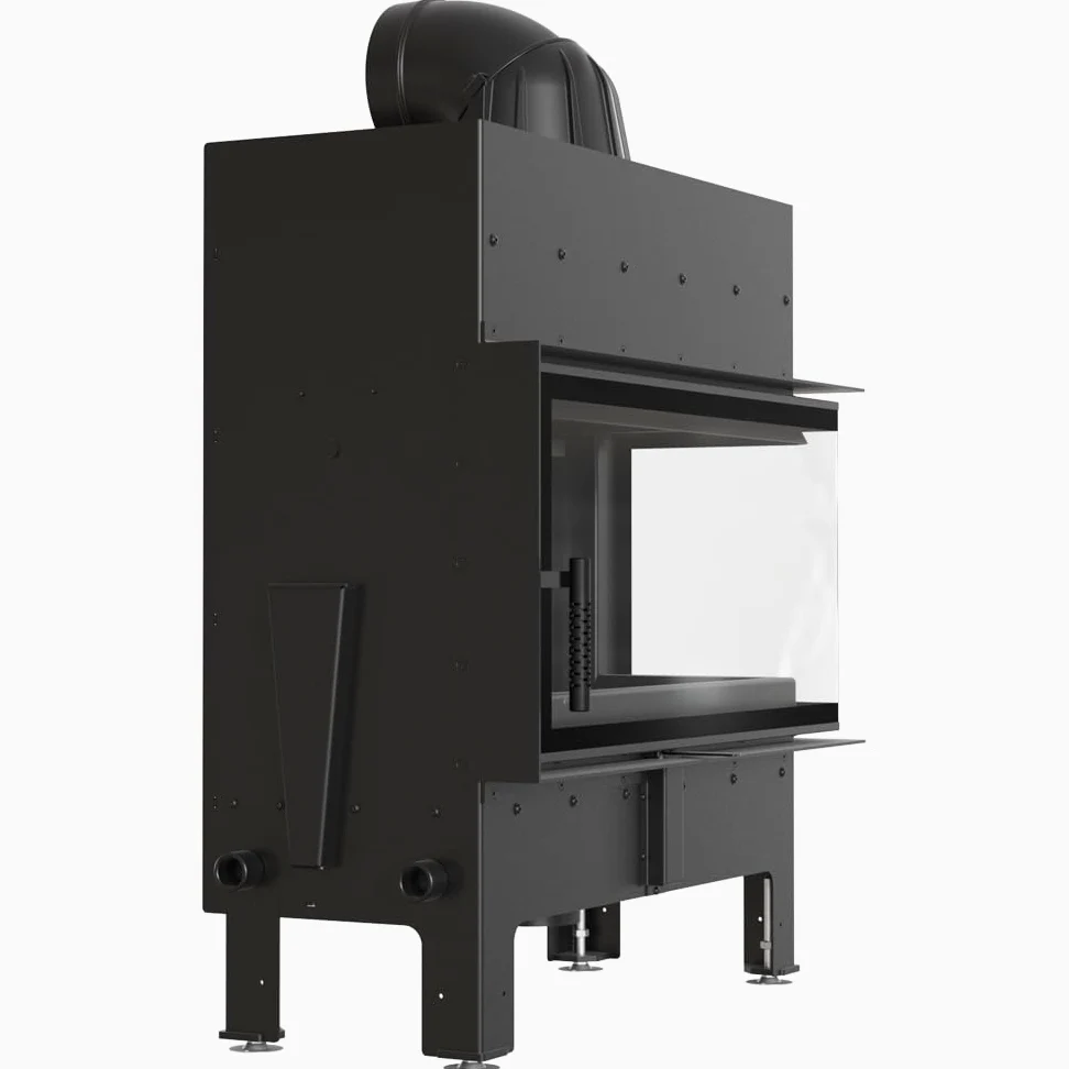 KRATKI Inserto per camino in acciaio a legna FLOKI 12 kW Ø200 destro A+ | Acciaio nero, efficienza 85,4%, classe A+. Ecodesign, BImSchV 2; per recupero calore.; kit di montaggio; basse emissioni