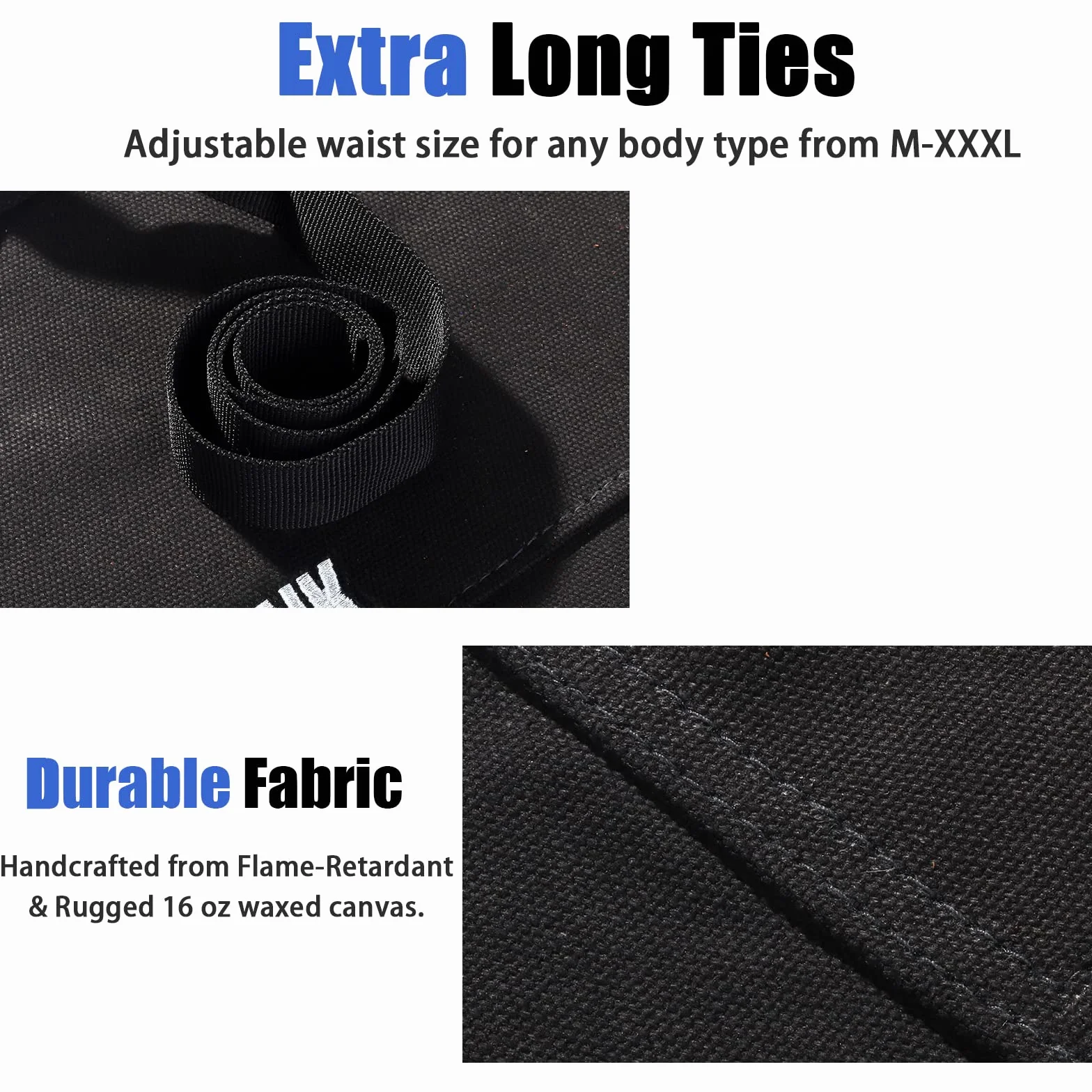 QeeLink Grembiule da Lavoro per Carpentiere con 10 Tasche, Grembiule Saldatura Tela Ignifugo con Cinturino Incrociato sul Retro, Grembiule Falegname Regolabile da M a XXXL per Artigiano e Officina