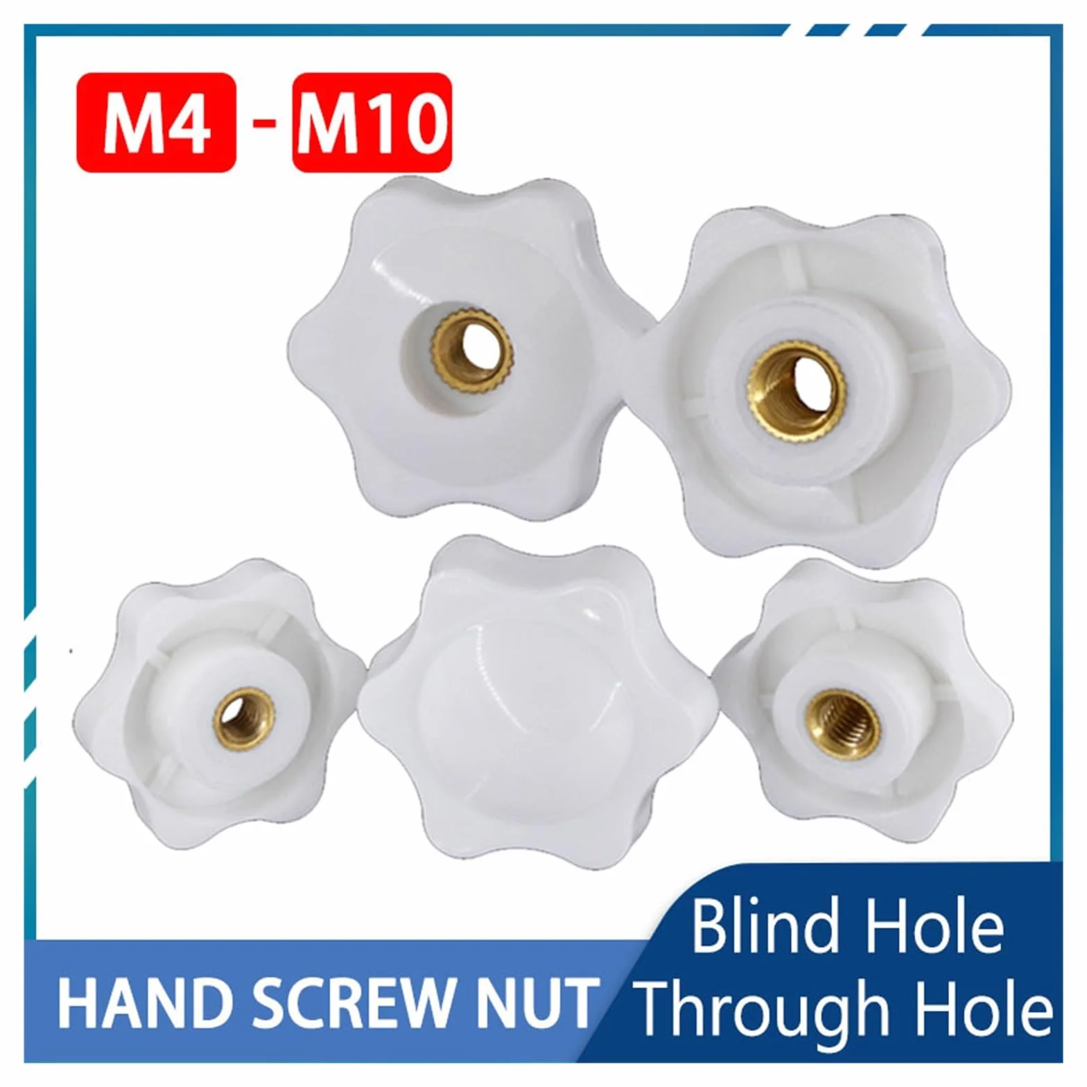 Manopola di serraggio M8X32MM Bachelite Nero Filo Stella Manuale Through hole 5 sztuk