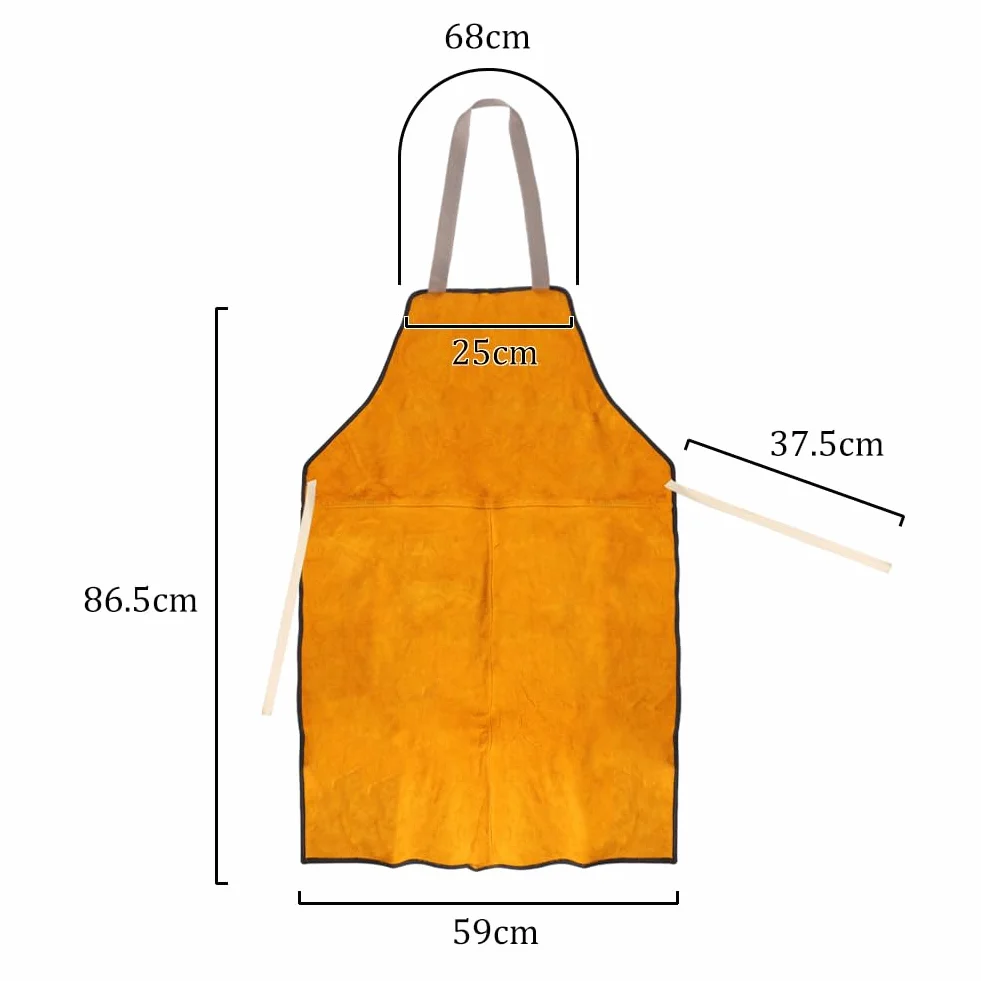 ITODA Grembiule da saldatura, in pelle bovina, resistente, resistente al calore, ignifugo, per lavori di lavoro, officina, saldatore, falegnameria, garage