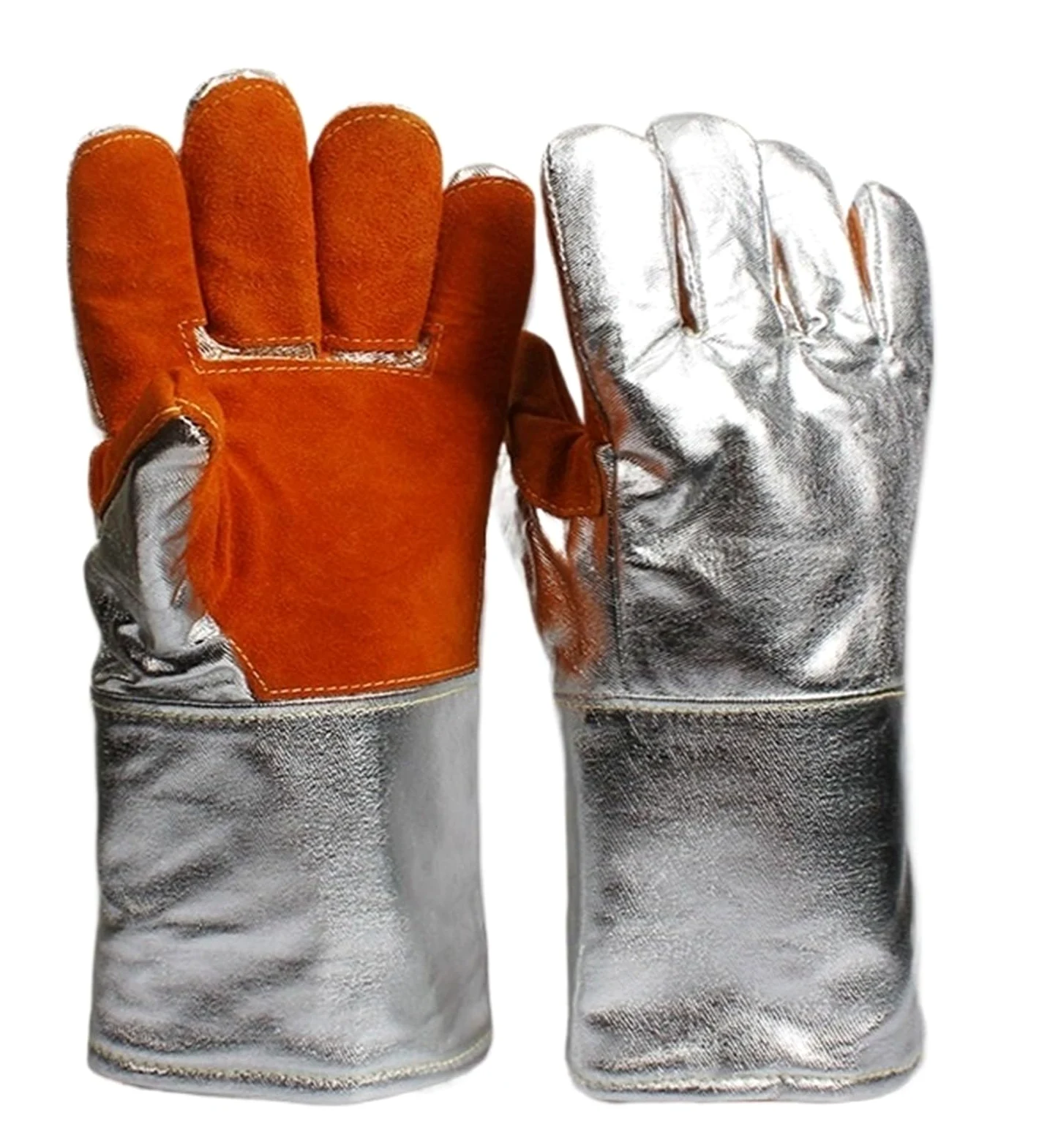 Ignifugo Guanti Resistenti Alle Alte Temperature 300 Gradi 500 Gradi Isolamento Ignifugo E Scottante Fusione Foglio Di Alluminio Guanti Da Forno A Microonde A Cinque Protezione resistente al calore(Mo