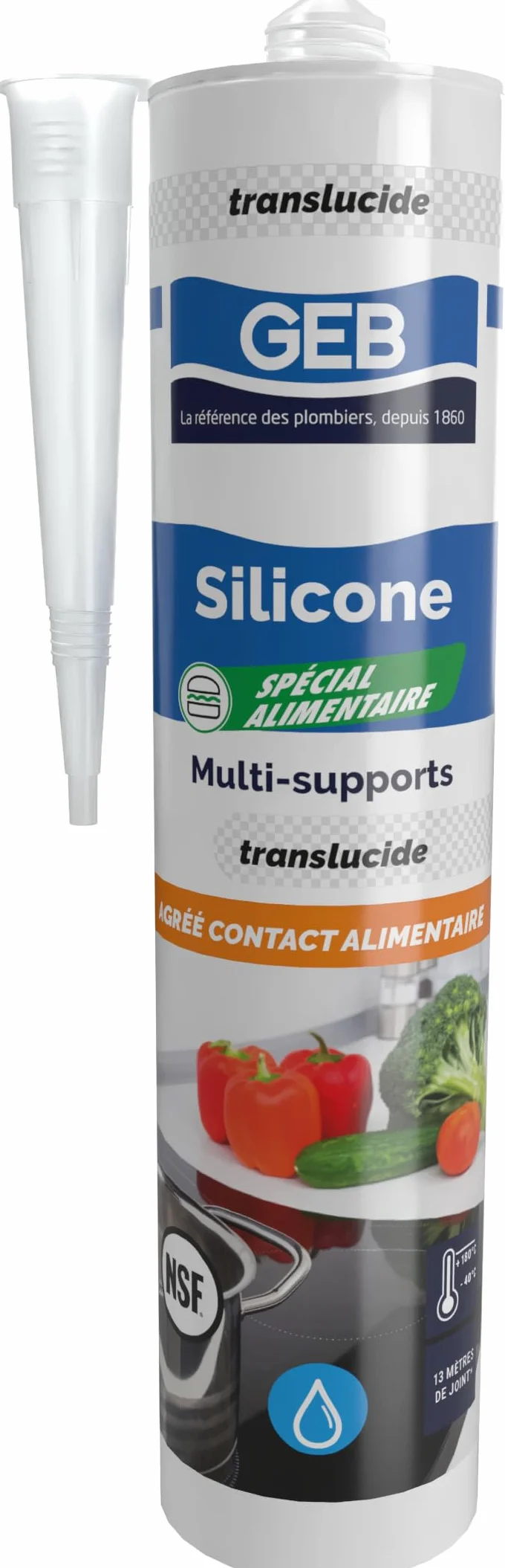 GEB Sigillante Silicone per Contatto Alimentare Traslucido 280 ml