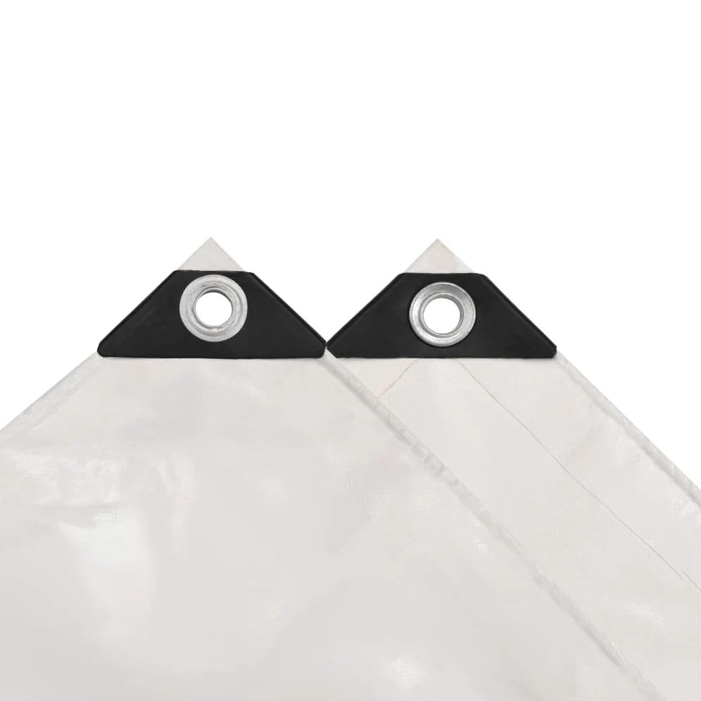 Telone di copertura, 650 g/m², bianco, 3 x 5 m, con occhielli, antistrappo, impermeabile, resistente ai raggi UV, resistente alle intemperie, come telone protettivo per giardino, campeggio