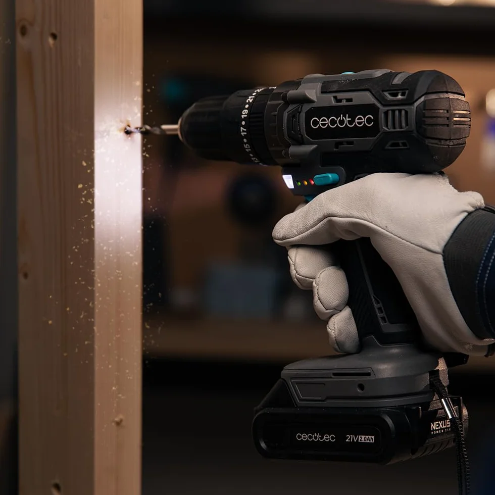 Cecotec PowerForce 2120 Impact Trapano Percussione e Avvitatore 21V 2 Batterie 2000mAh 45Nm 1500rpm 27000 Impatti/min Valigetta