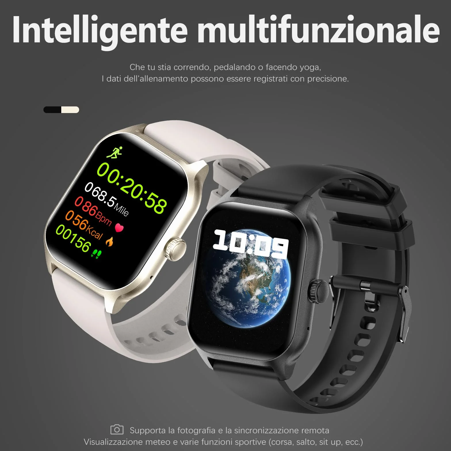 Smartwatch Uomo Donna con Chiamare/Rispondere, 2.01" Molteplici modalità Sportive Orologio Smartwatch con Contapassi/Sonno/Cardiofrequenzimetro, IP68 Orologio Intelligente per Andorid iOS