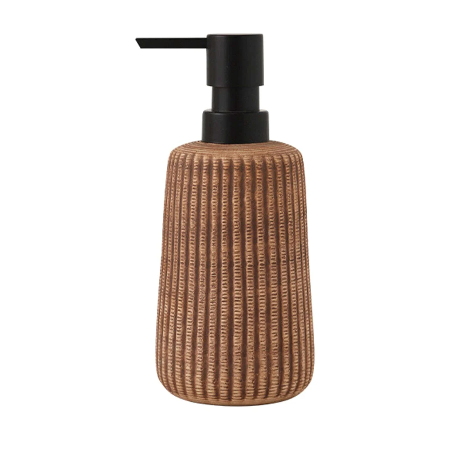 dispenser per sapone, Distributore di sapone, distributore lozione in ceramica, for le mani, ricaricabile - bagno cucina marrone chiaro 400 ml/14 oz