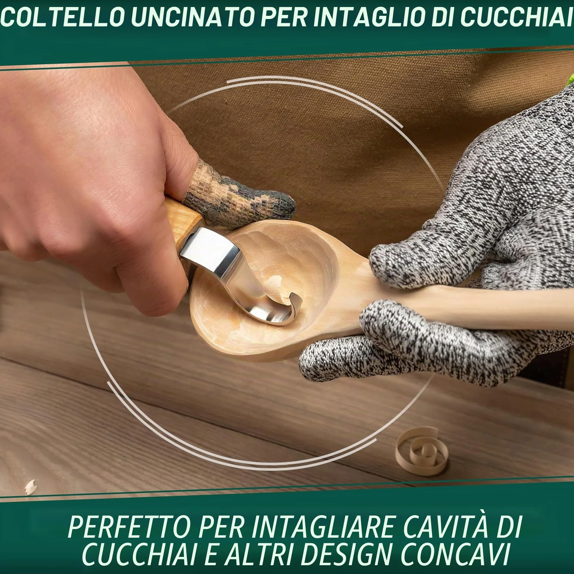 BeaverCraft S01 Set coltelli intaglio legno per cucchiai Kit fabbricazione cucchiai