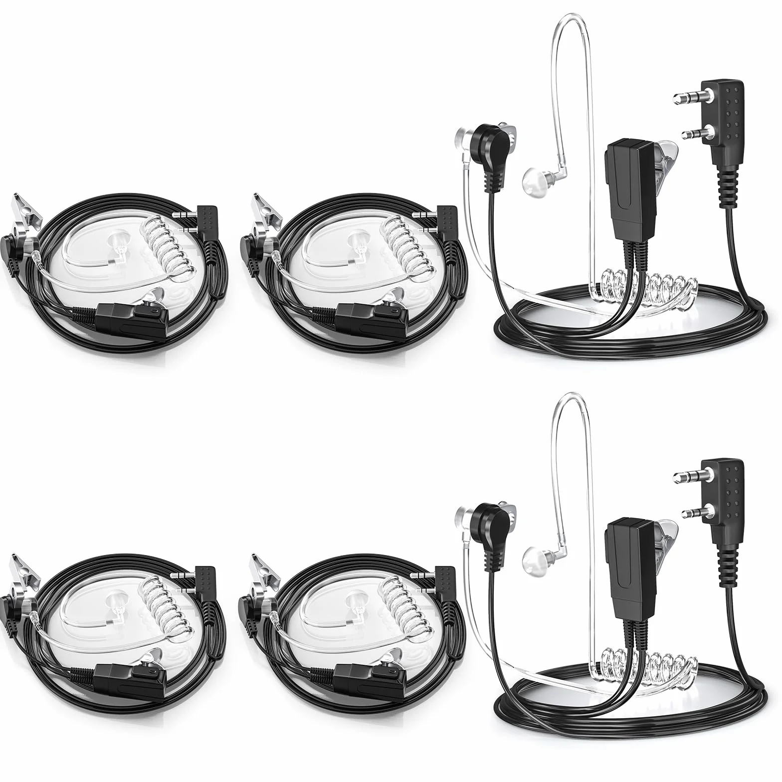 Walkie Talkie Headset con tubo sonoro compatibile con Walkie Talkie BF-88E 888S UV5R UV5RE Baofeng UV 5R BF-88E BF-888S Radio (6 pezzi)