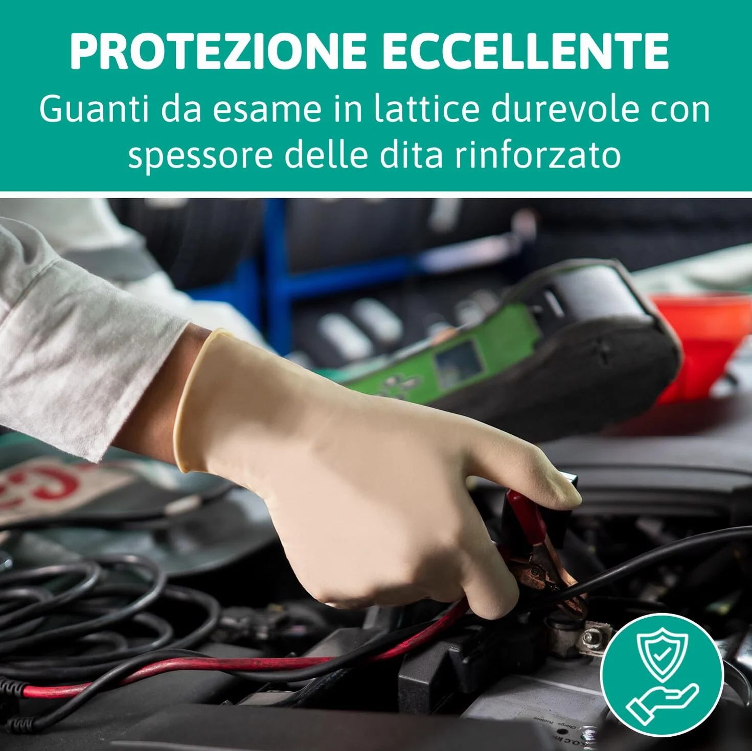Ansell MicroFlex 63-864 Guanti Monouso in Lattice, Senza Polvere, Taglia M (100 Pezzi)