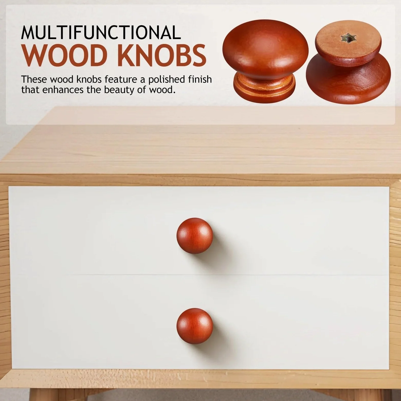 20 pezzi pomelli in legno maniglie rotonde lisce lucide for mobili da cucina cassettiera cassetti guardaroba manopole for in Per Porte Armadietti Cassetti