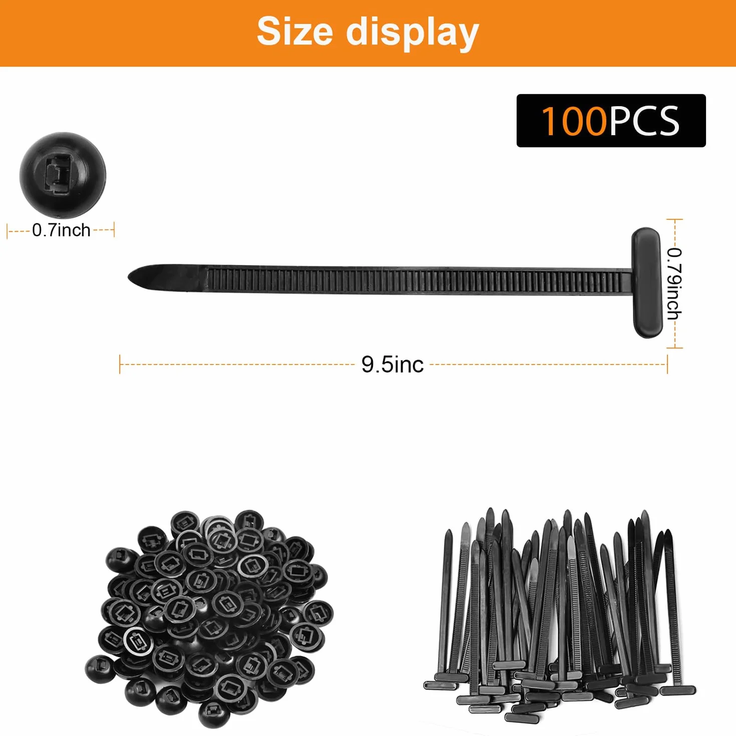 Universal Cable Tie Buckle Nylon 50Pcs Fibbia Universale Fascette Stringicavo