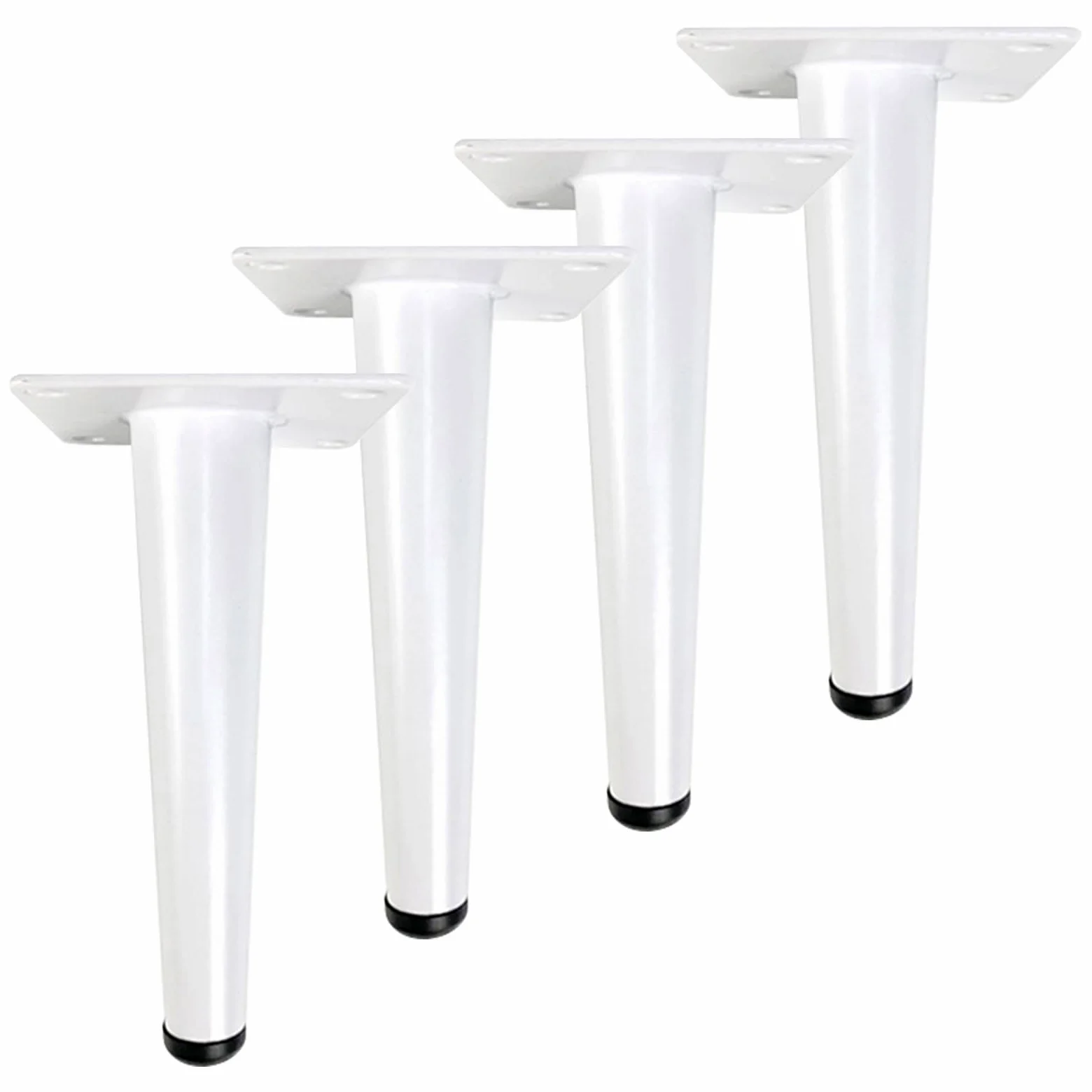 Generico Gambe per Mobili Piedini per Tavolo in Metallo da 30 cm 4 Pezzi Supporto in Ferro Bianco Vernice Spray Piedini per Divano Altezza: 10-72 cm Piedini per Mobile da 30 cm/11,8"