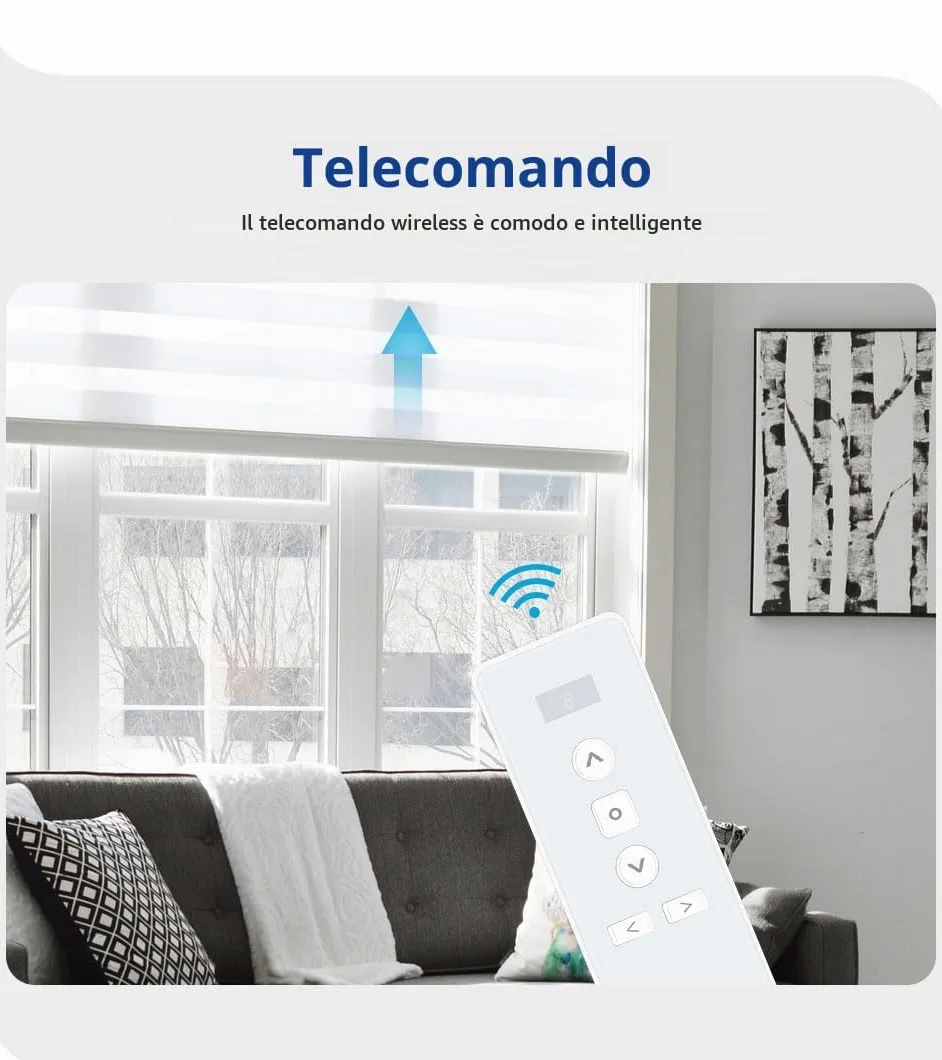 zemismart WiFi Motorizzato Tende a Rullo Motore per Tubo da 38 MM 2Nm Motore Tubolare per Otturatore Max 10 KG Blind Smart Life/Timer APP Tuya,Controllo Vocale Alexa Echo Telecomando (10)