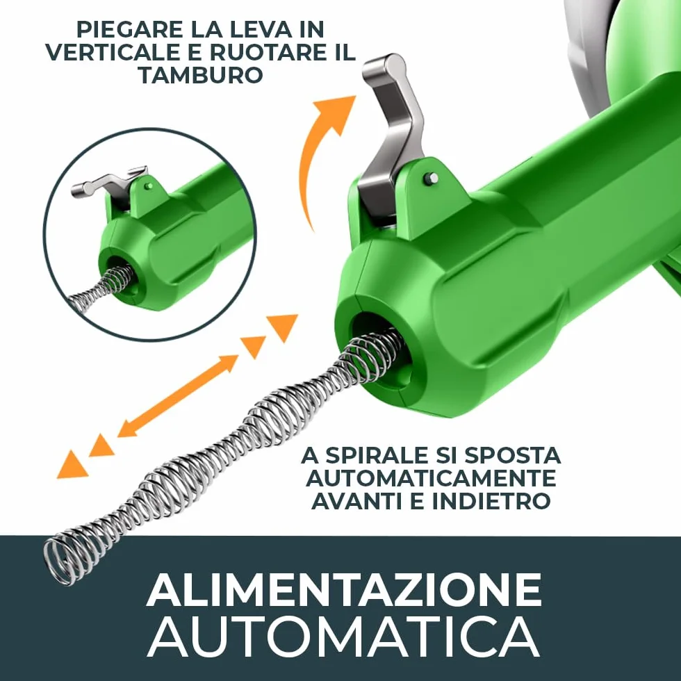 Meisterfaktur Sonda Sturatubi 10,5 m - Automatyczna Molla Stura Tubi - Sonda Idraulica Stura Lavandini e Scarichi