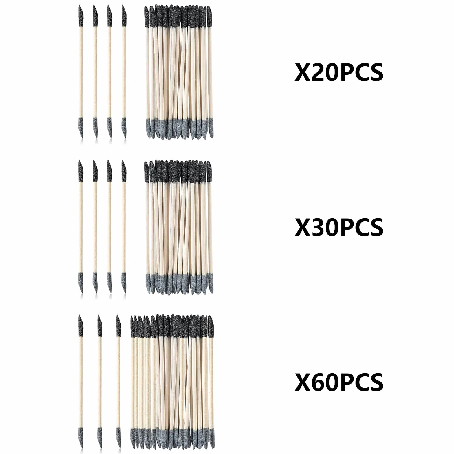 20/30/60PCS Doppia Testa Fine Dettaglio Levigatura Stick per Legno e Modellismo 150/280 Grit
