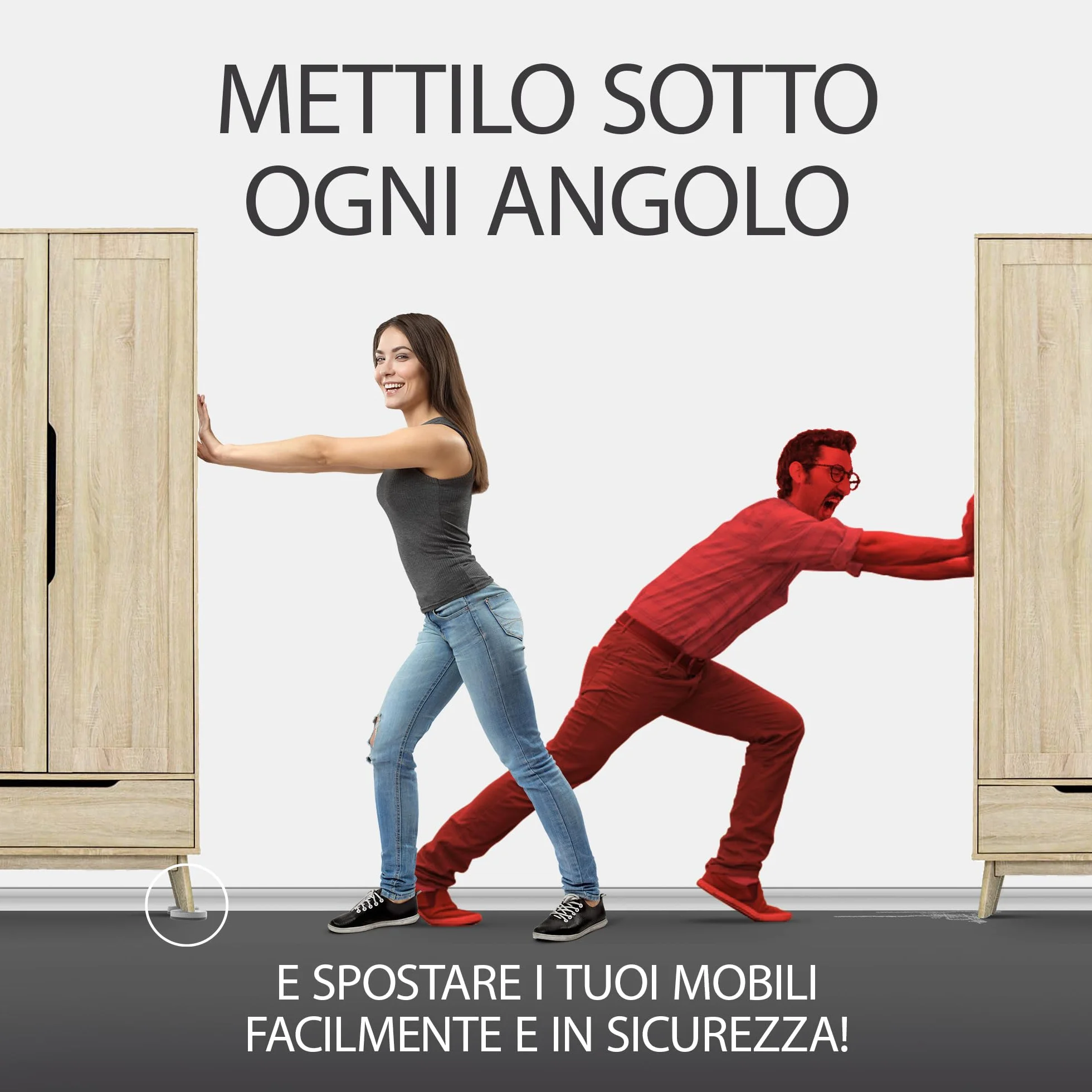 Scivoli in Feltro X-PROTECTOR 8 Pezzi ⌀ 9cm per Mobili Pesanti