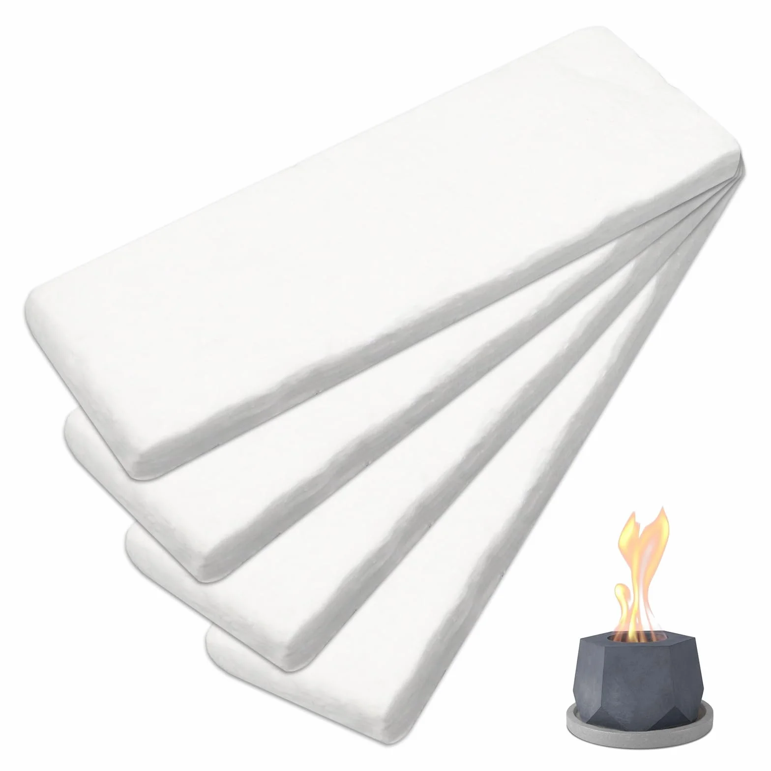 Tappetino in fibra di ceramica per bioetanolo 30x10x2,5 cm confezione da 4 pezzi